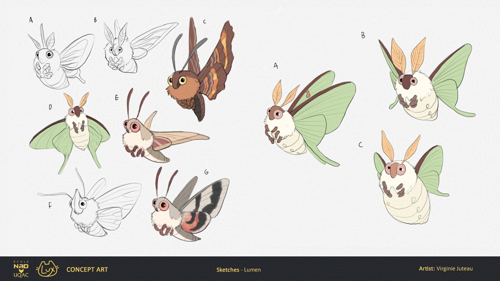 Production sketch of the butterfly NPC Lumen.