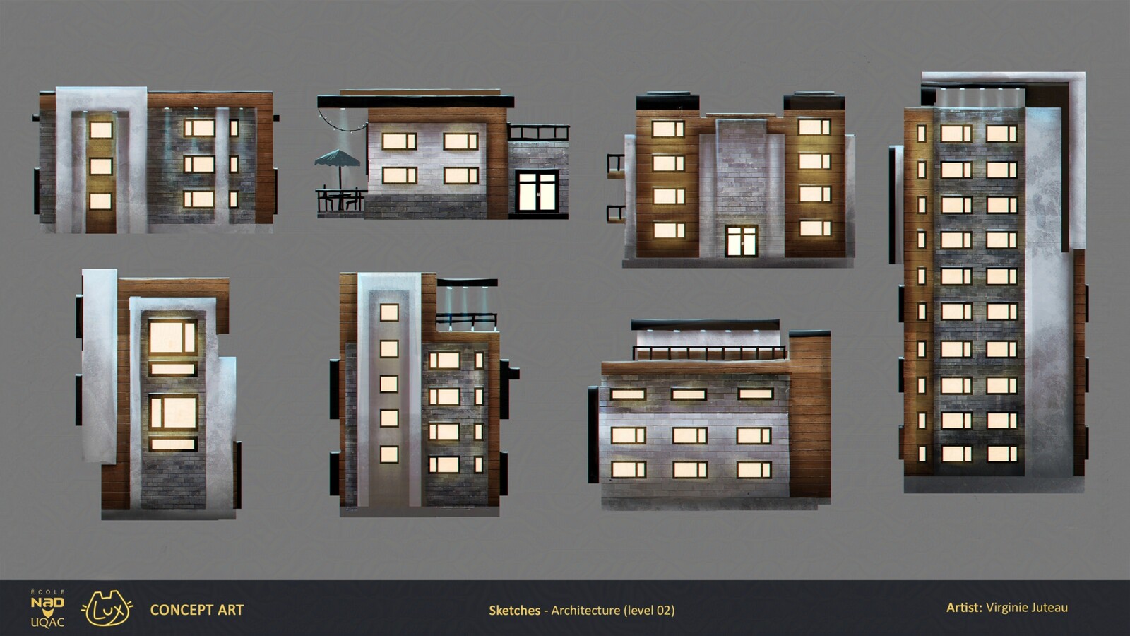 Production sketch of buildings for level 02.