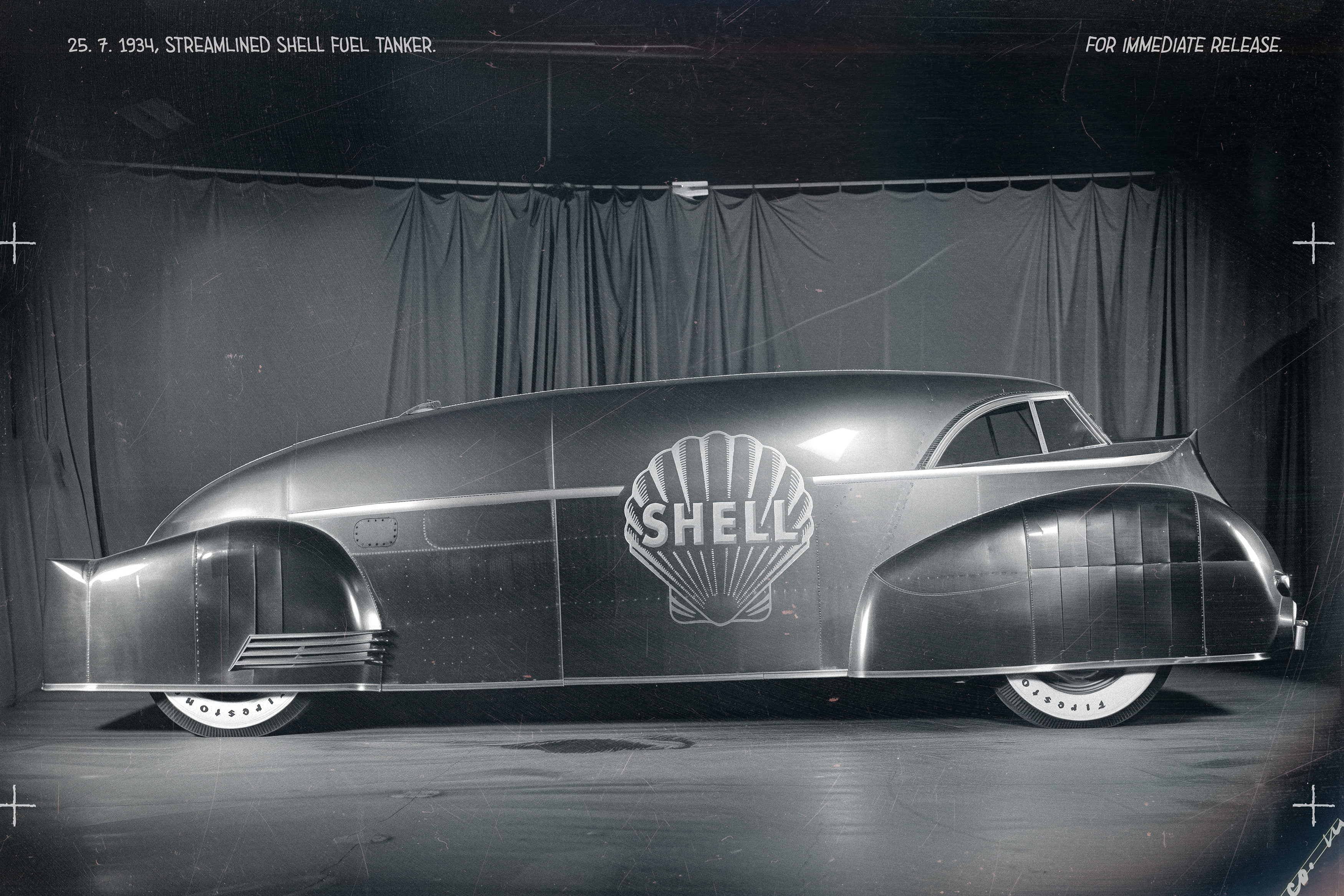 Shell Doodlebug streamlined tanker.