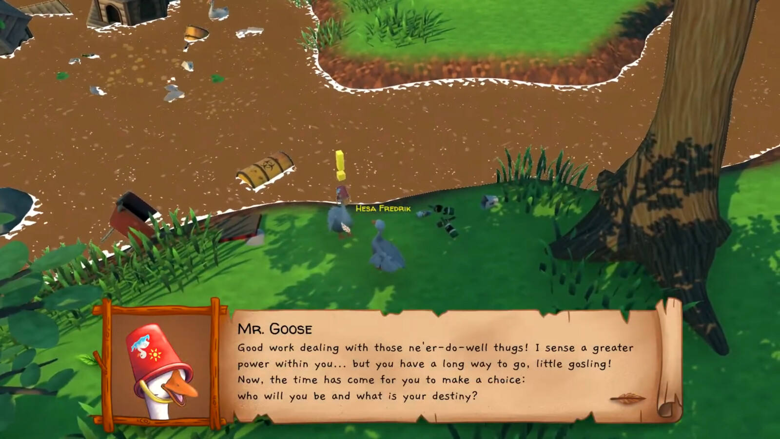 Trailer screenshot of the dialogue UI and character sprite (2/2)