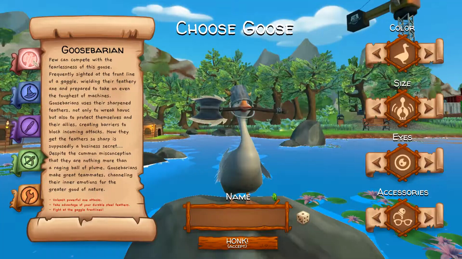 Trailer screenshot of the character creation screen