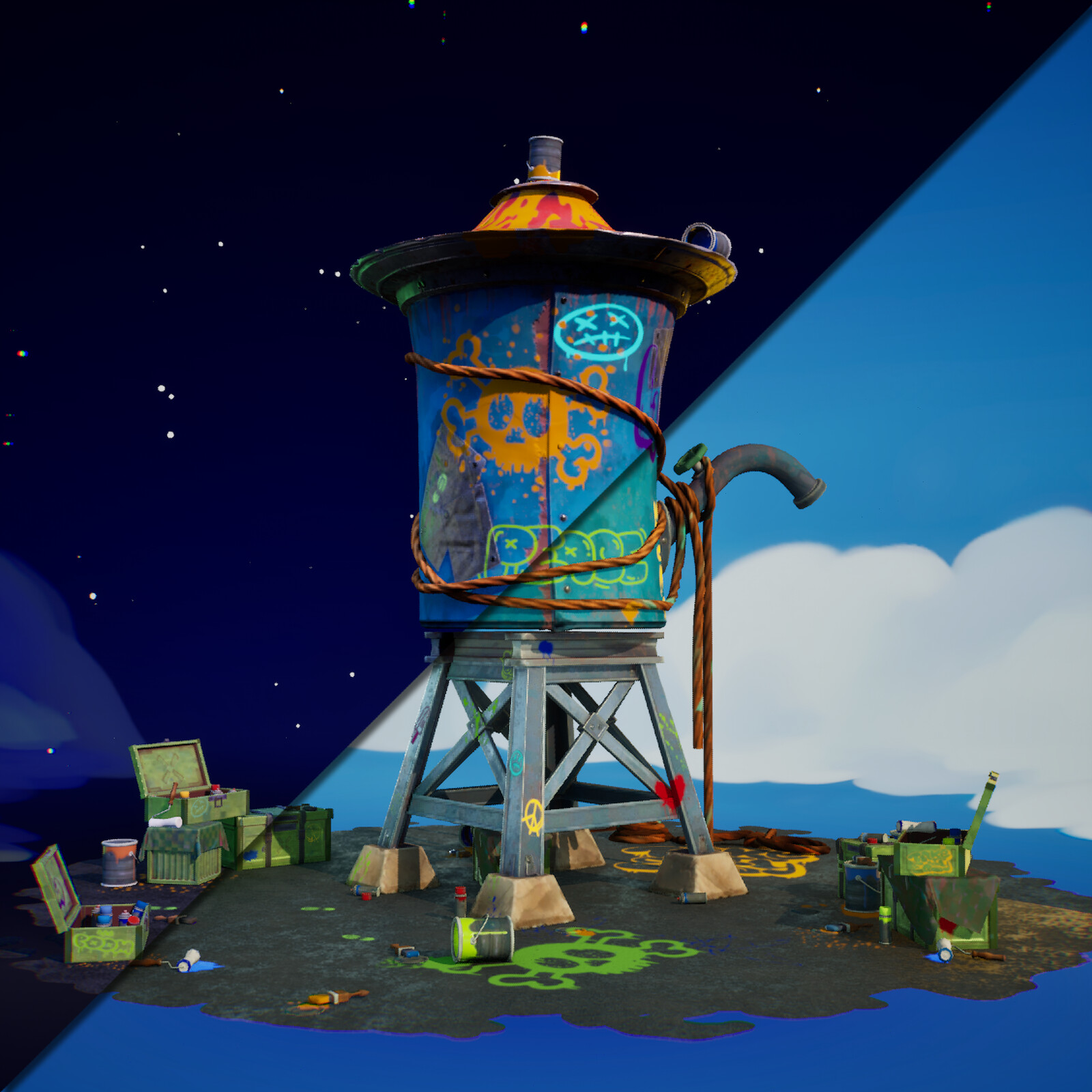 Graffiti Water Tower - Art Test