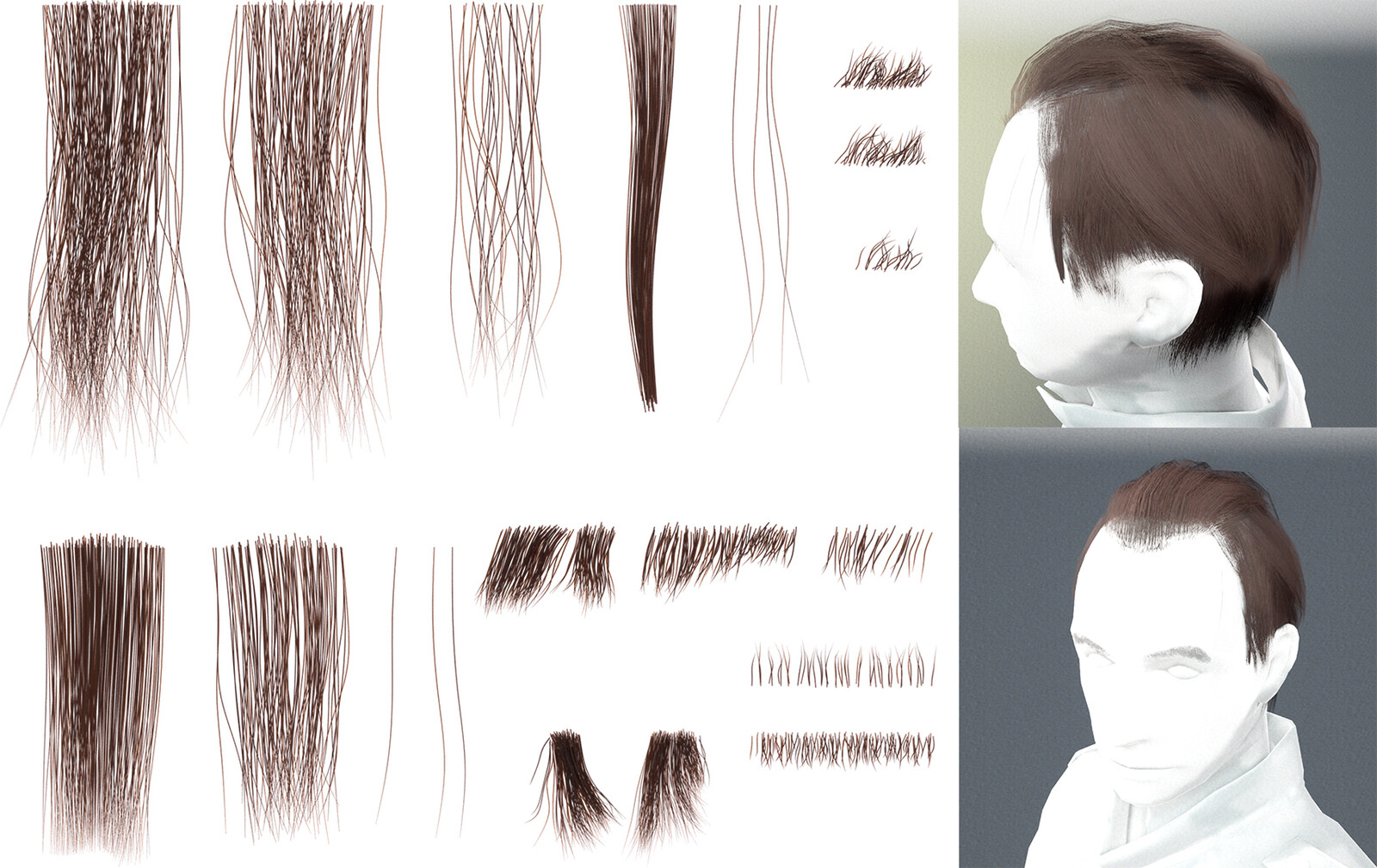 Hair card textures are baked in Maya's Xgen.