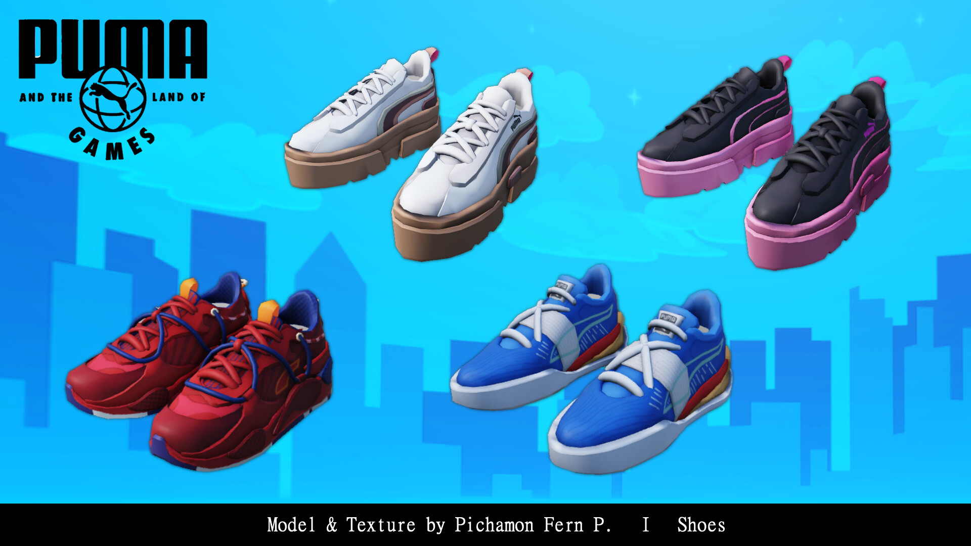 ArtStation Puma and the Land of Games Roblox Shoes and layer clothes