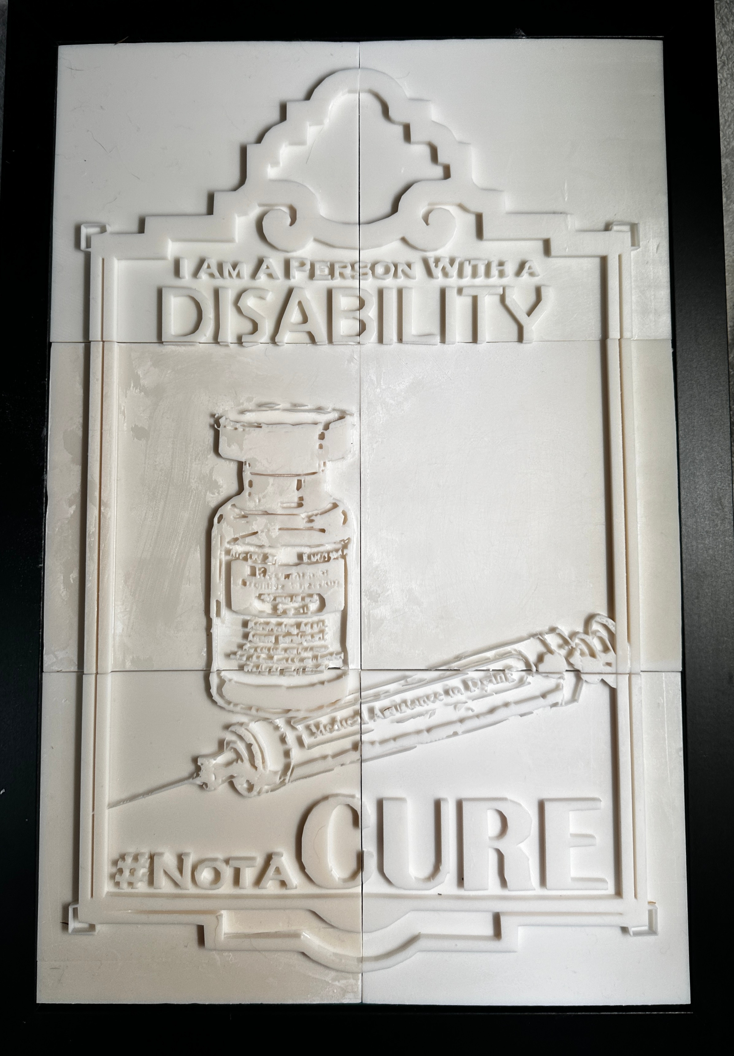 A photo of the tactile 3d print for #NotACure