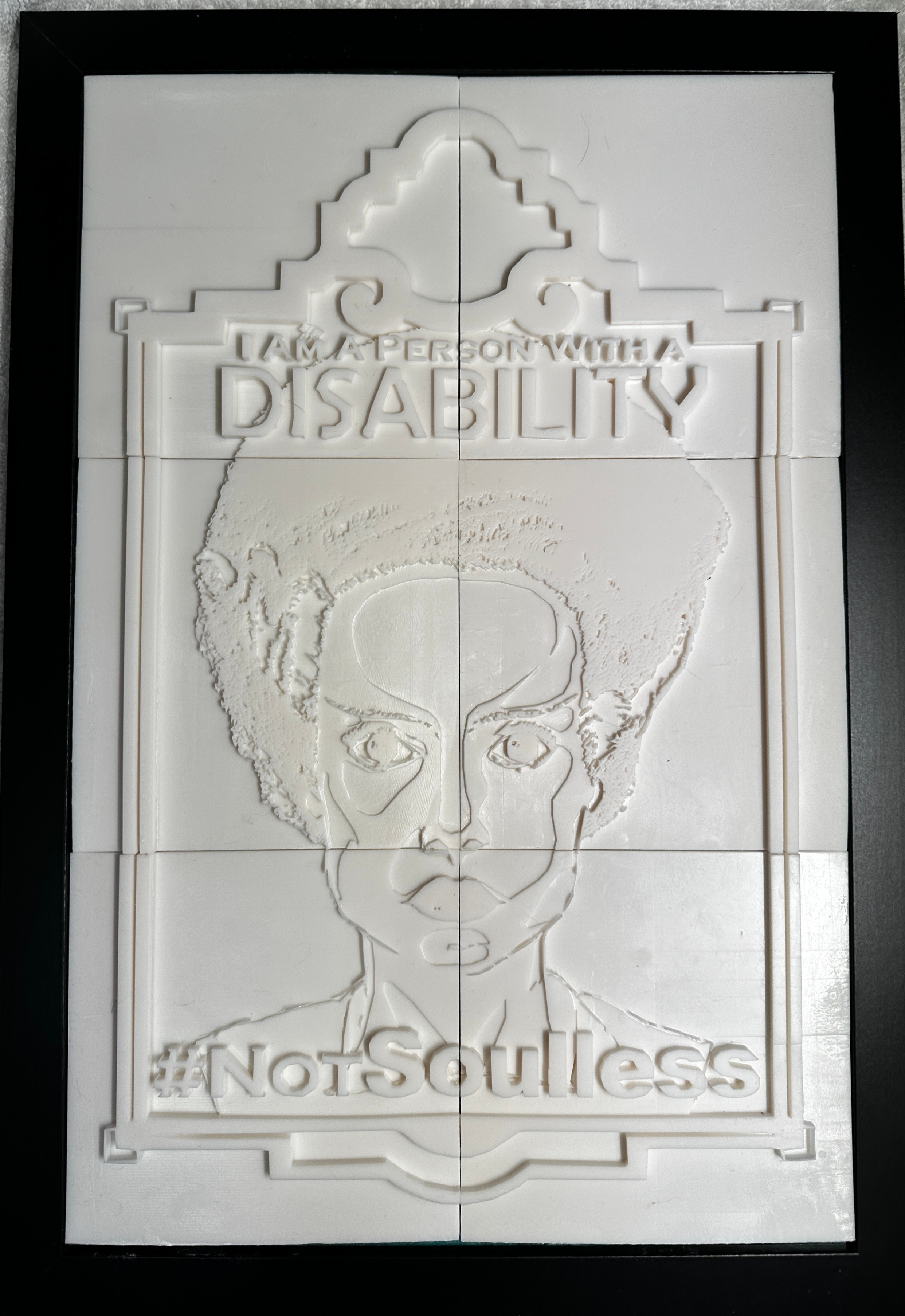A photo of the tactile 3d print for #NotSoulless