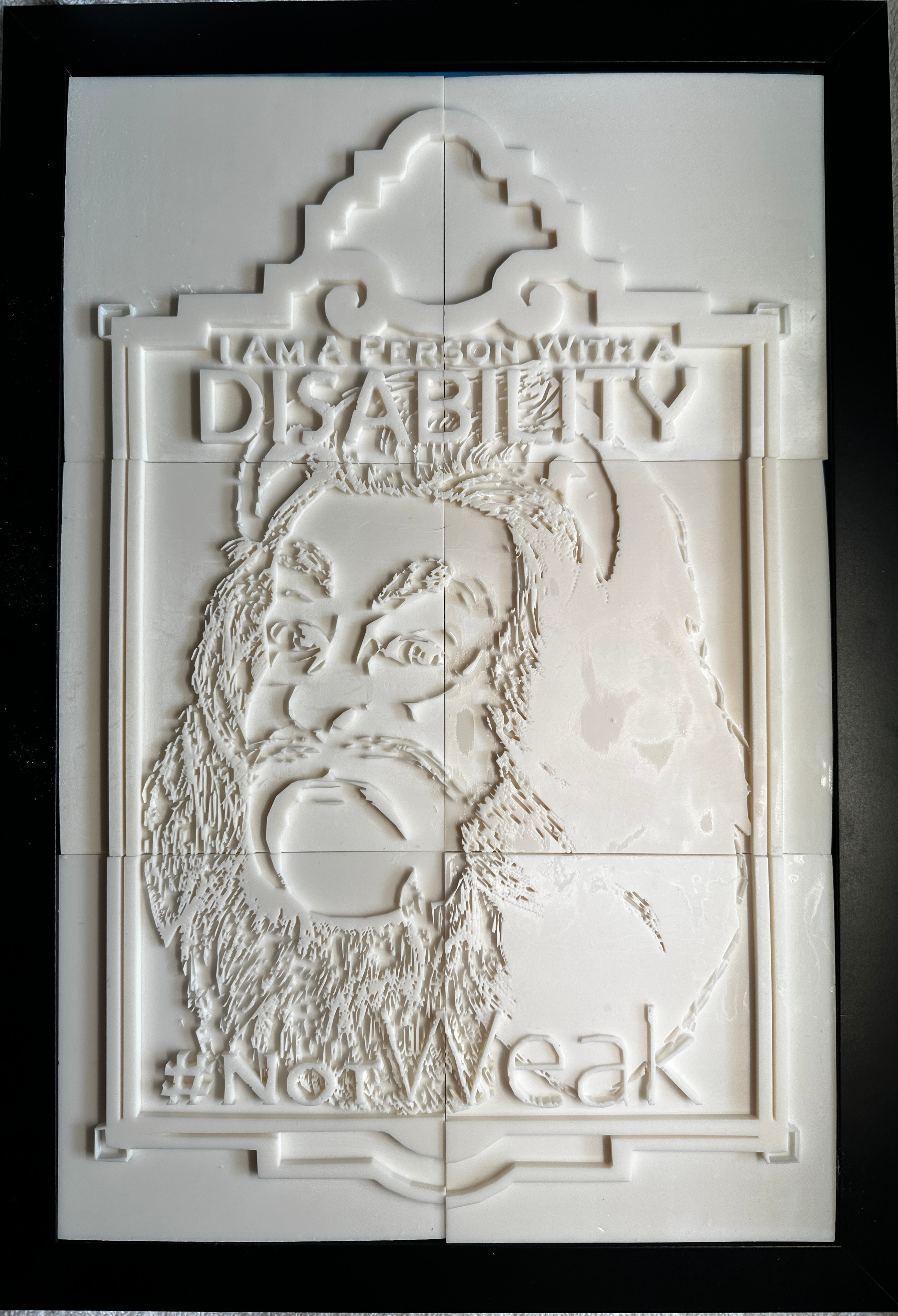 A photo of the tactile 3d print for #NotWeak