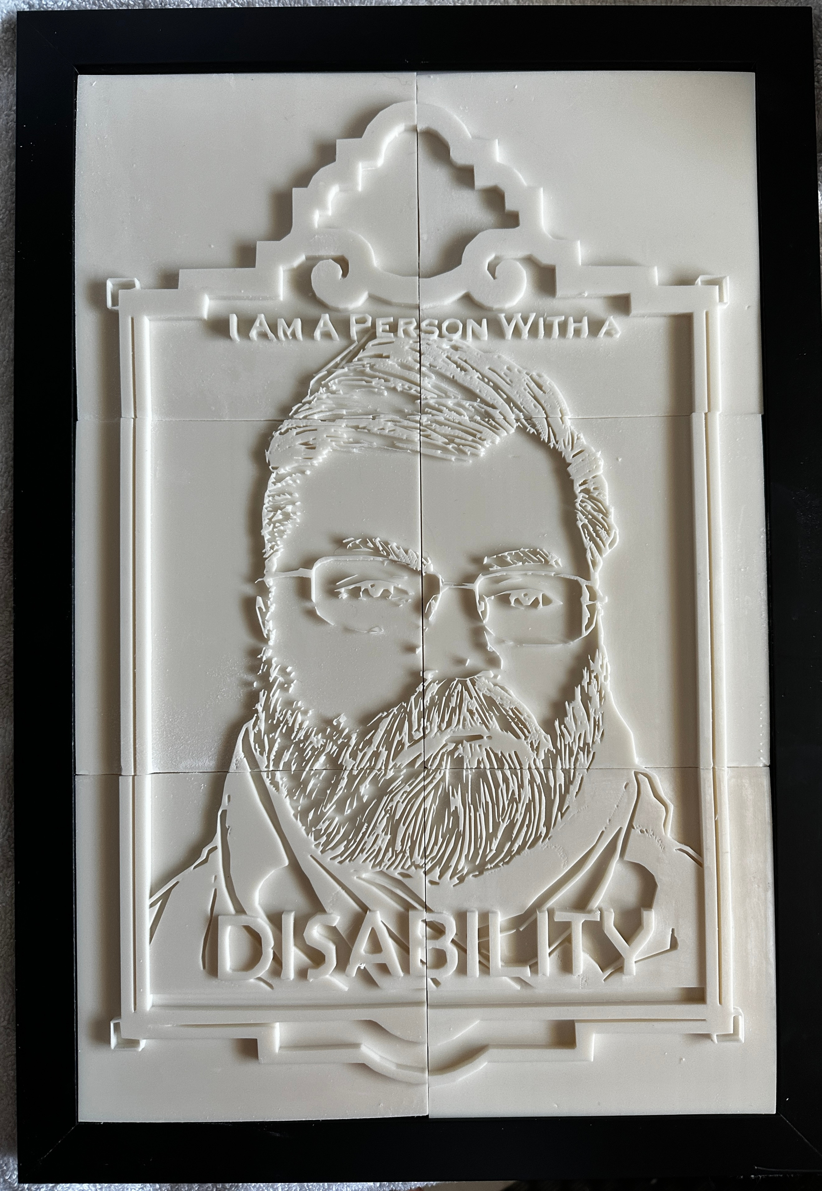 A photo of the tactile 3d print for I Am A Person With A Disability