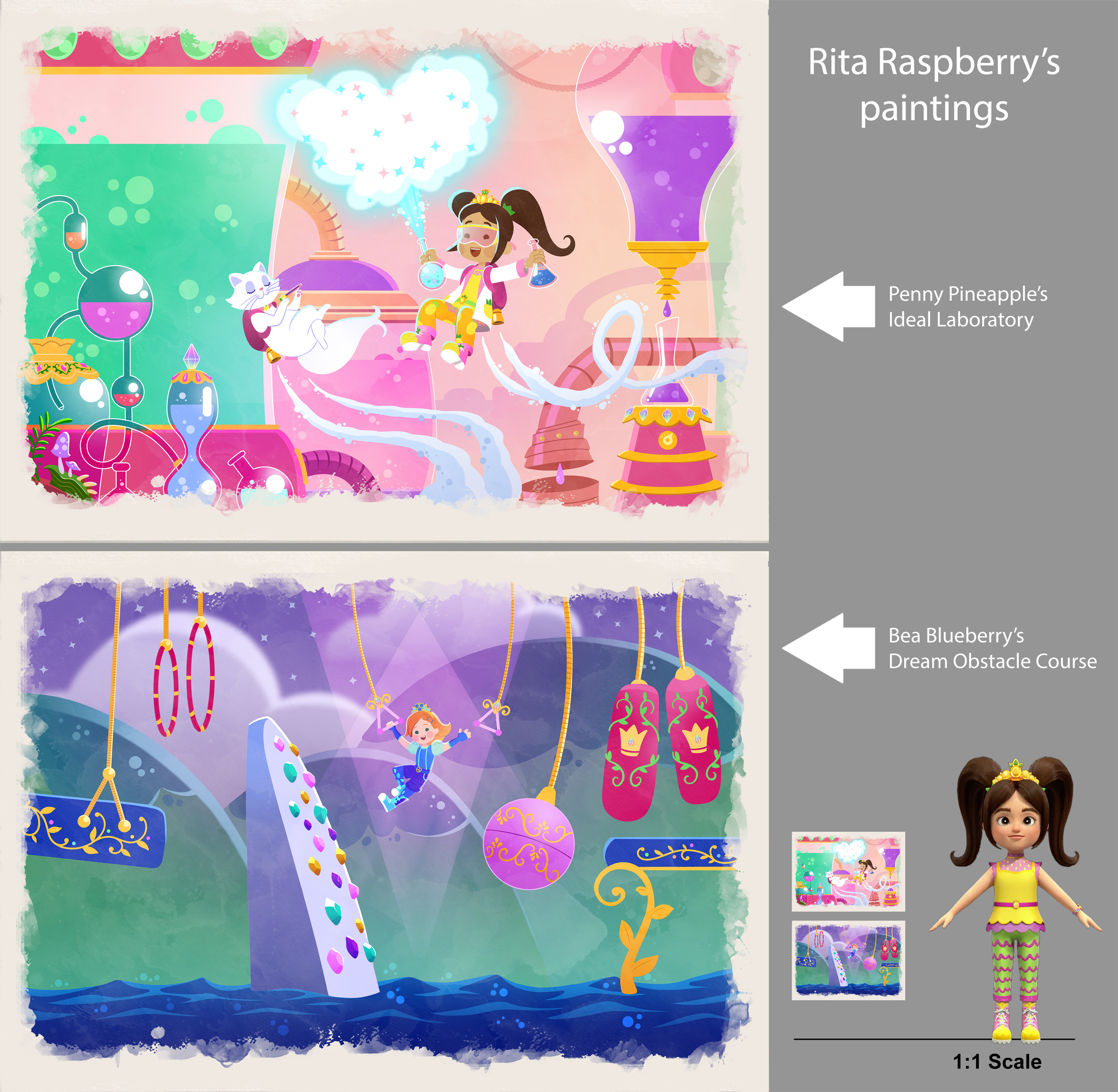 Rita Raspberry's watercolor paintings (2D graphics/watercolor paint FX)