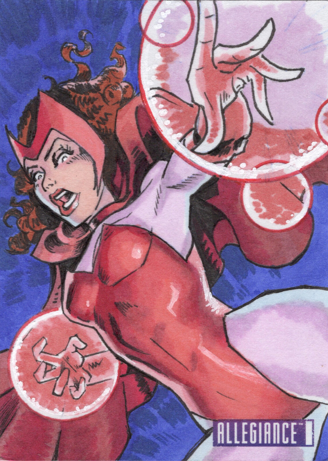 Scarlet Witch - Upper Deck Infinity Trilogy Marvel Allegiance Sketchcard
