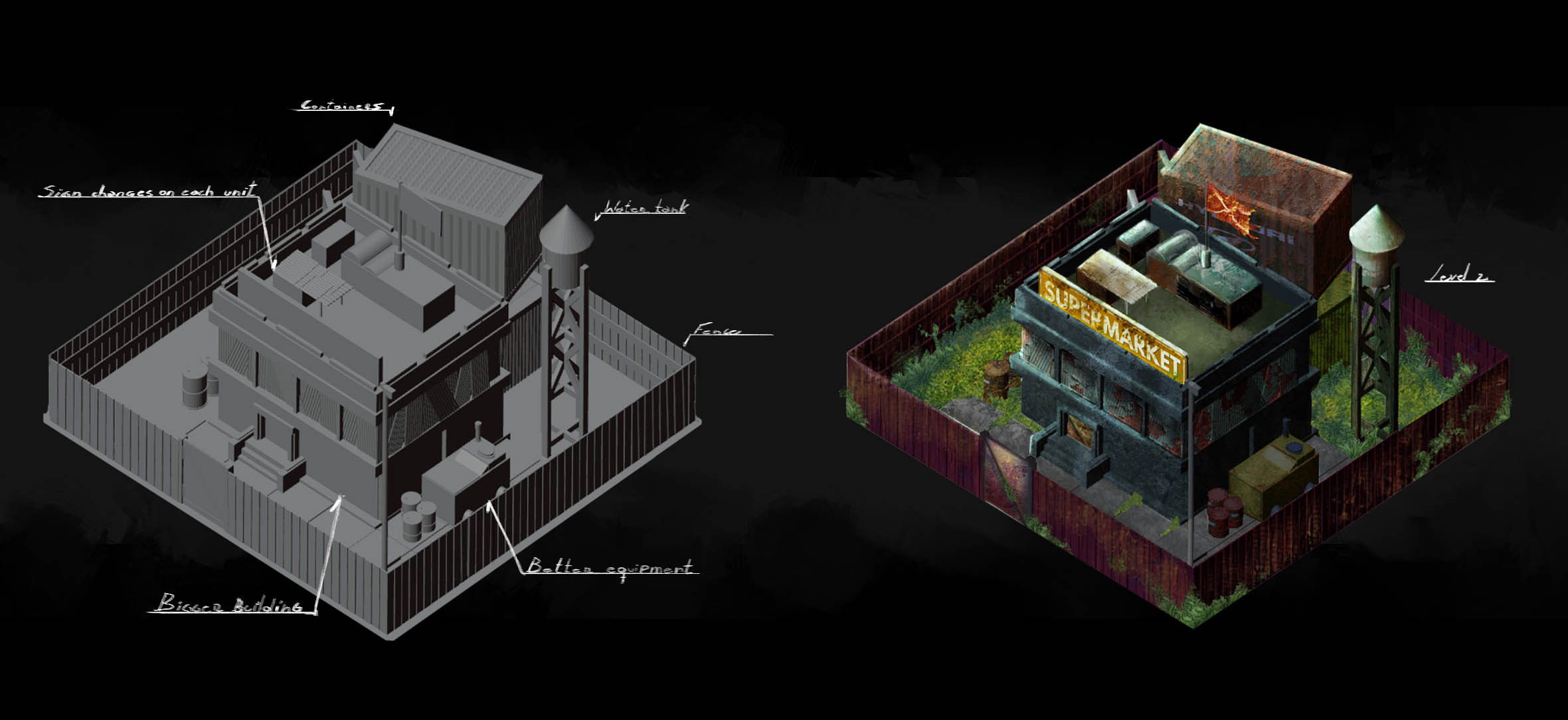LV 2 FORTRESS
3D model to 2D painted + textures