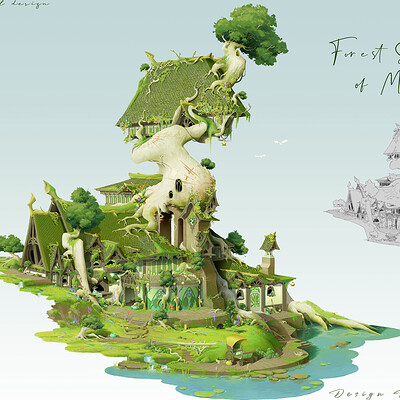 森林魔法小镇（建筑设计） Forest magic town | Search by Muzli | Search by Muzli