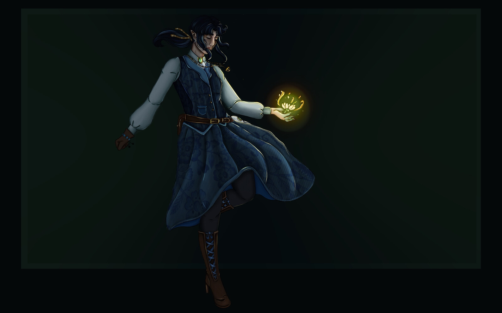 This version captures Viviane with her eyes closed. Not yet awaken to the power within her hands.