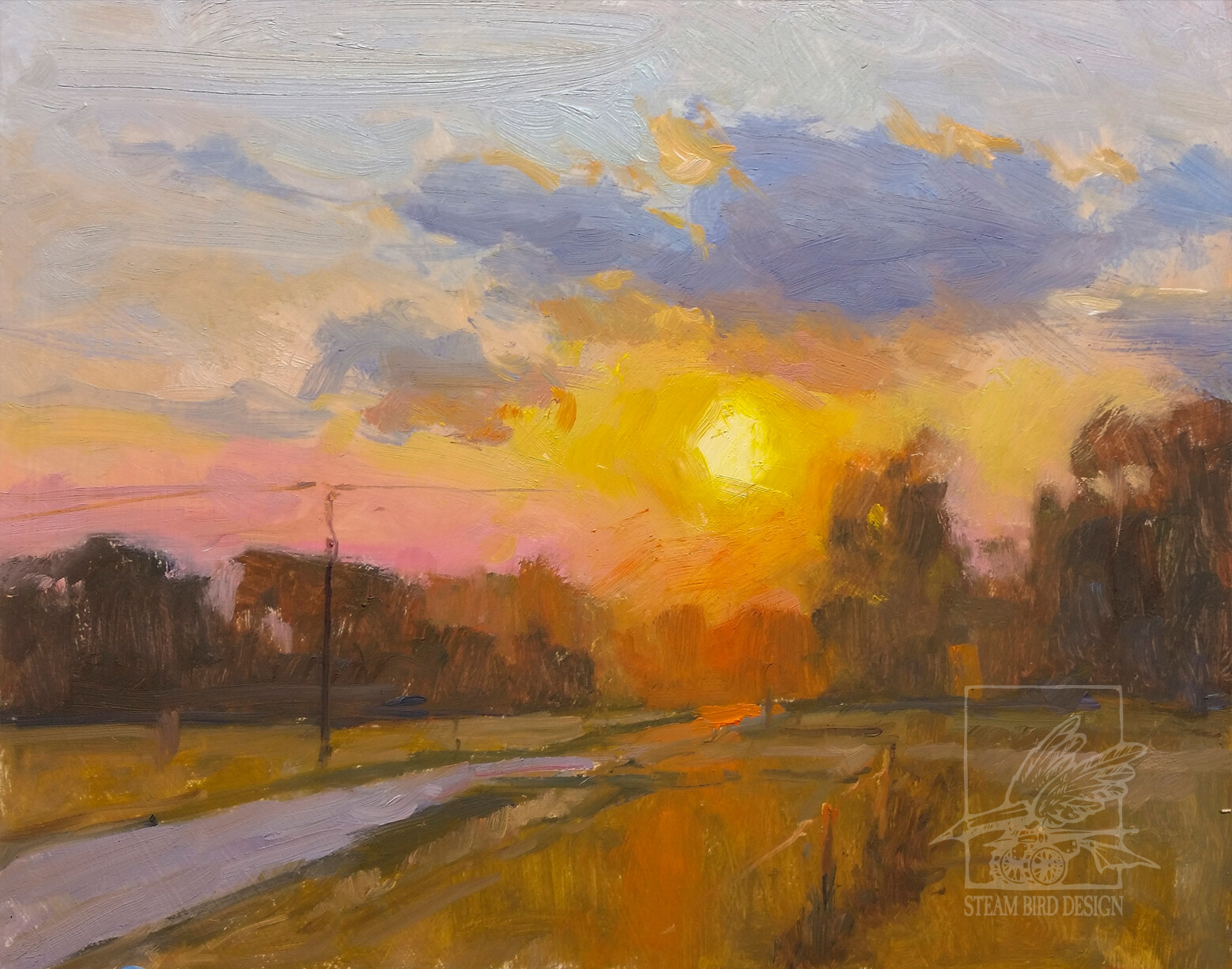 Arkansas Sun Set / 8x10 oil on board