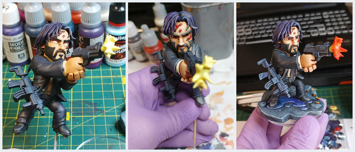 Work in progress shots of @undeadhorse painting the figure