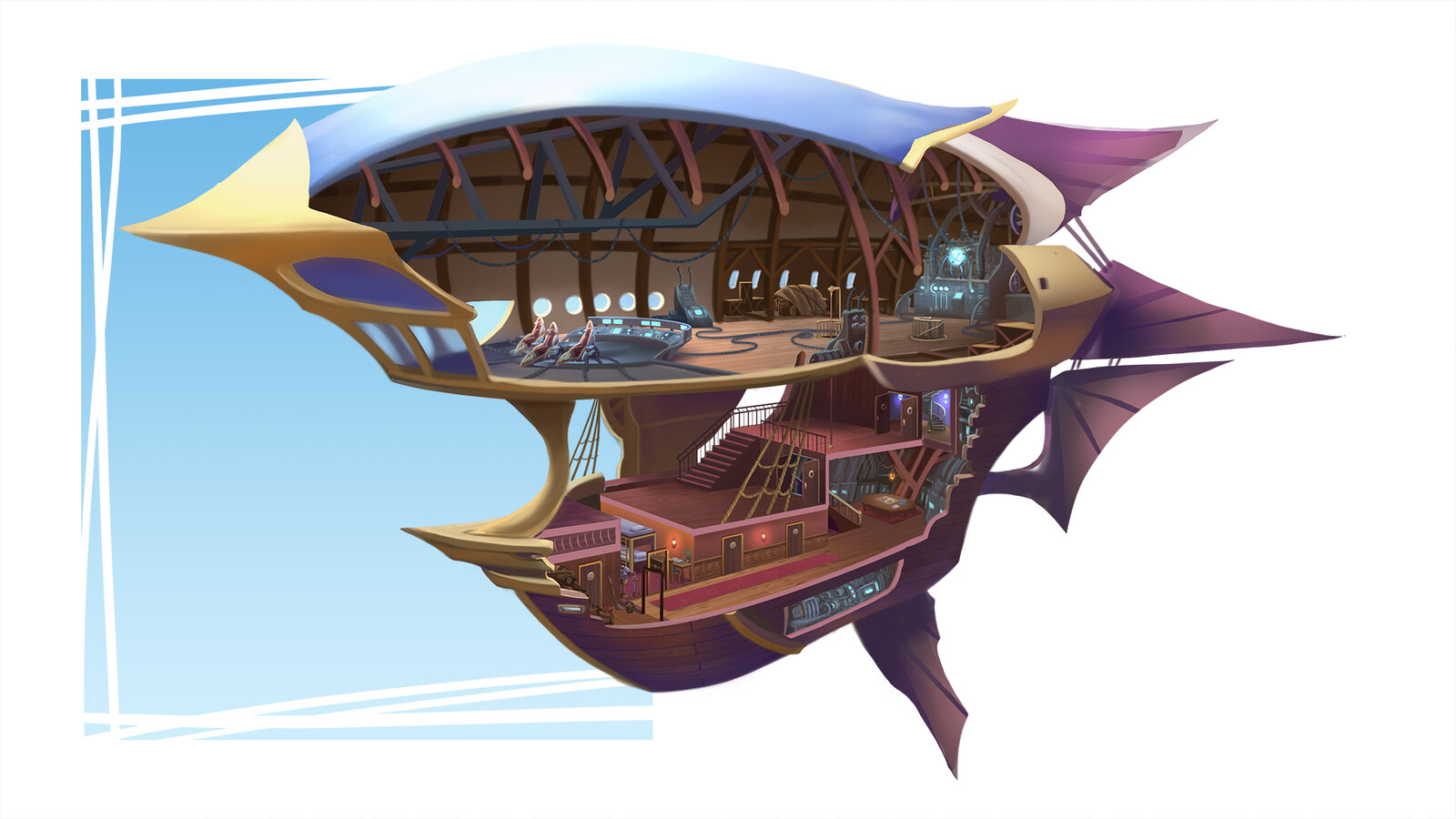 Scallen airship cutaway