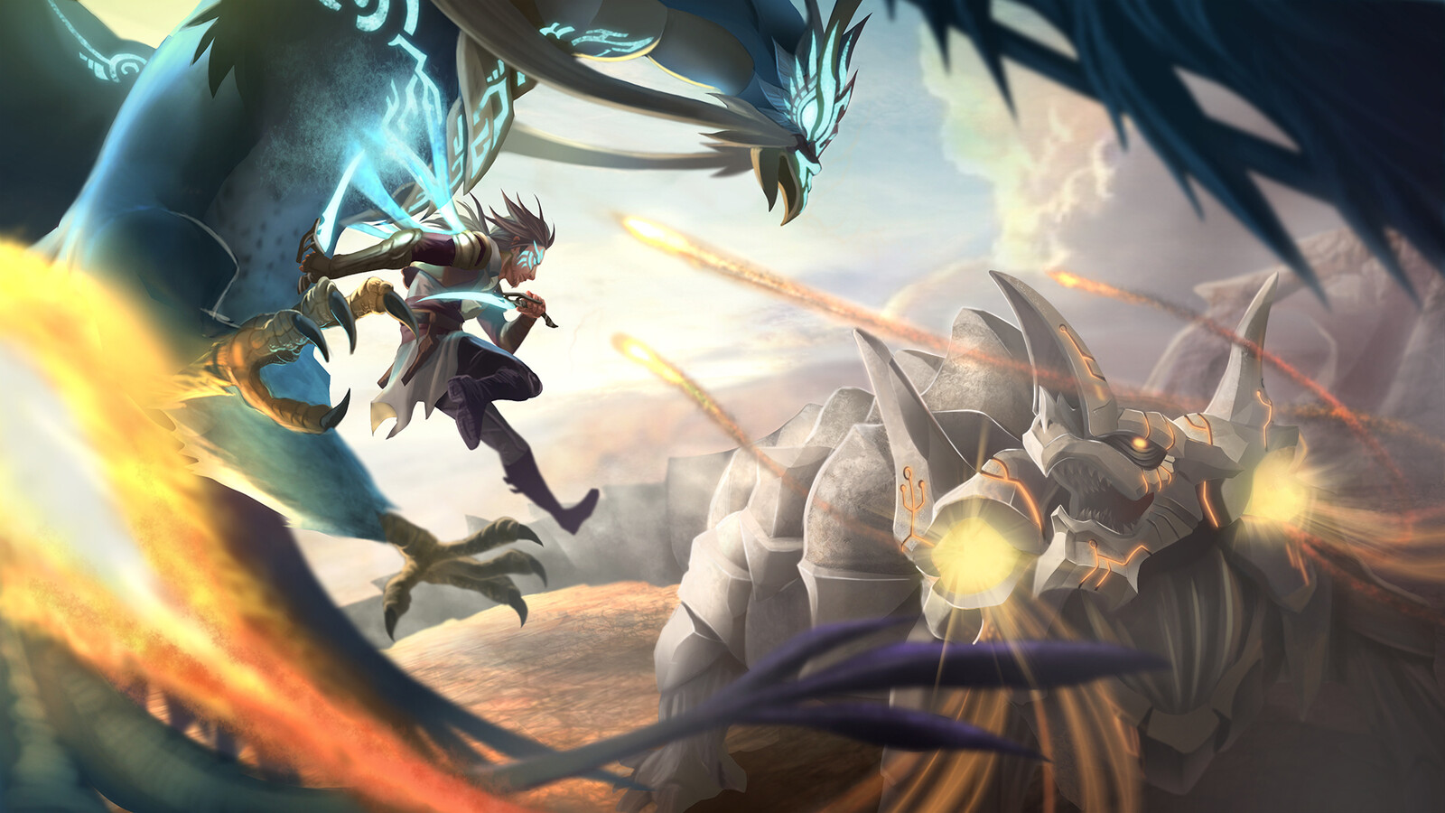 Edan summons talon during a boss fight (story moment)
