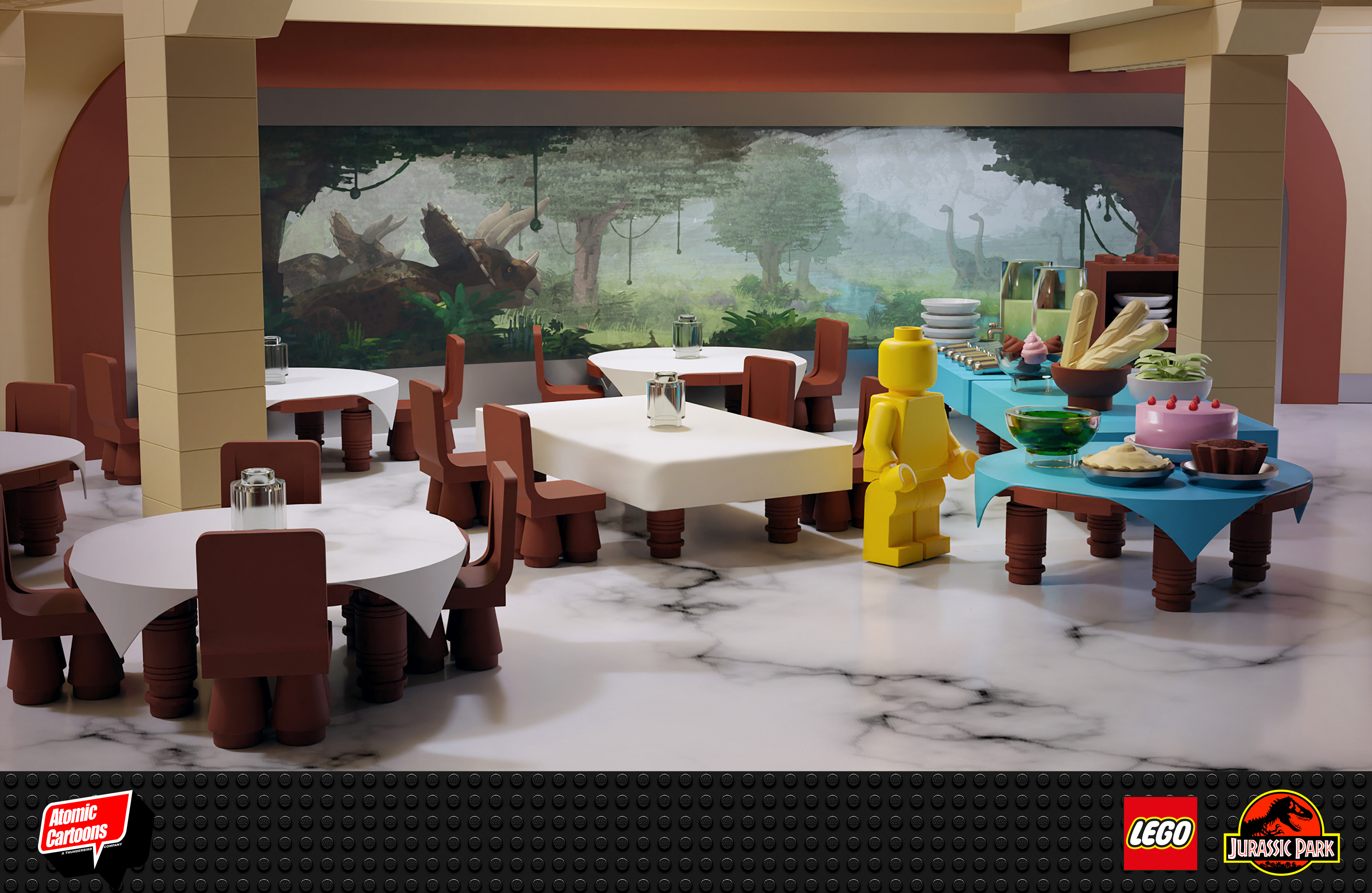 Visitor's Center dining area (Blender, Photoshop)