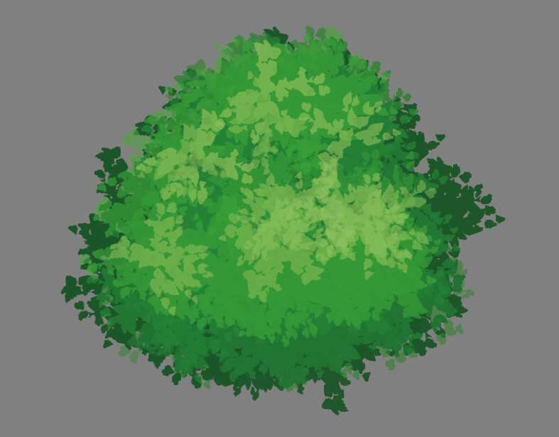 First try to paint a bush in Krita