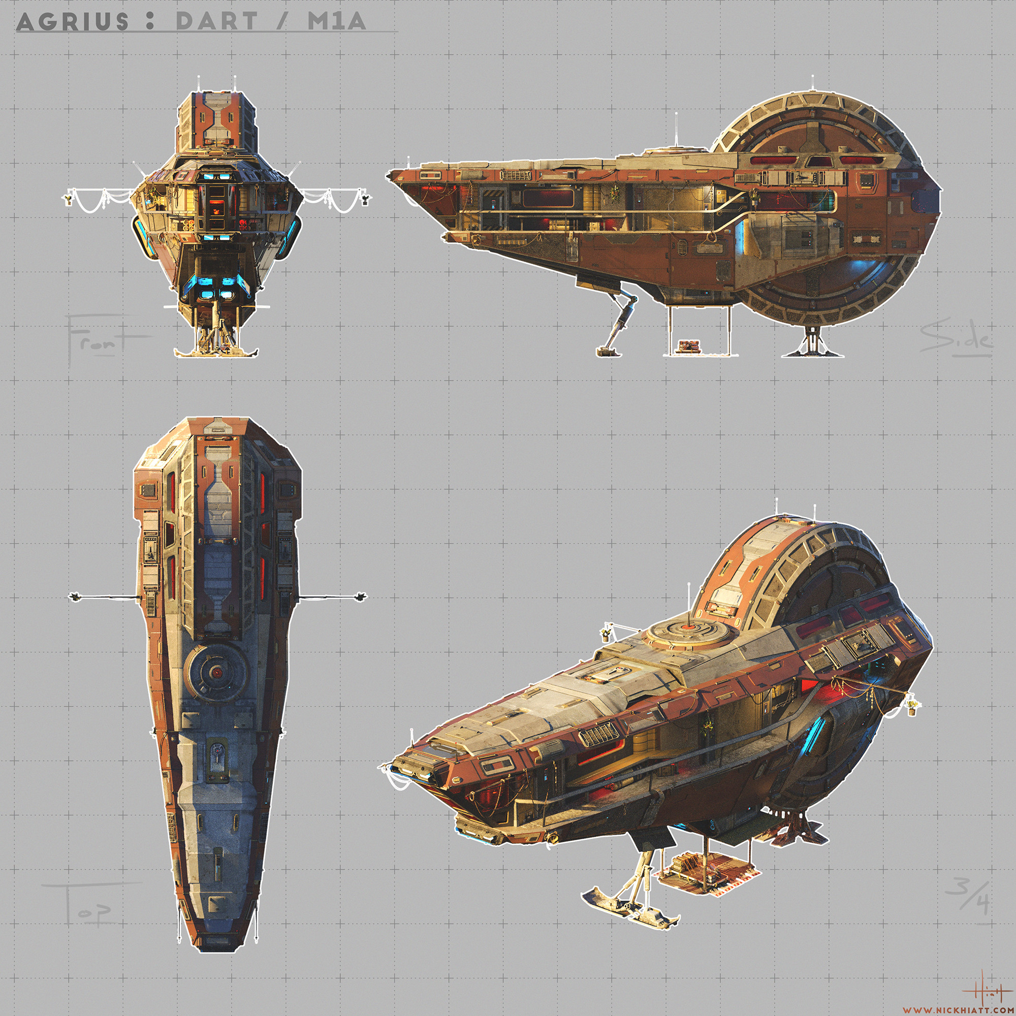 'Agrius' :  Dart M1A
Orthographic