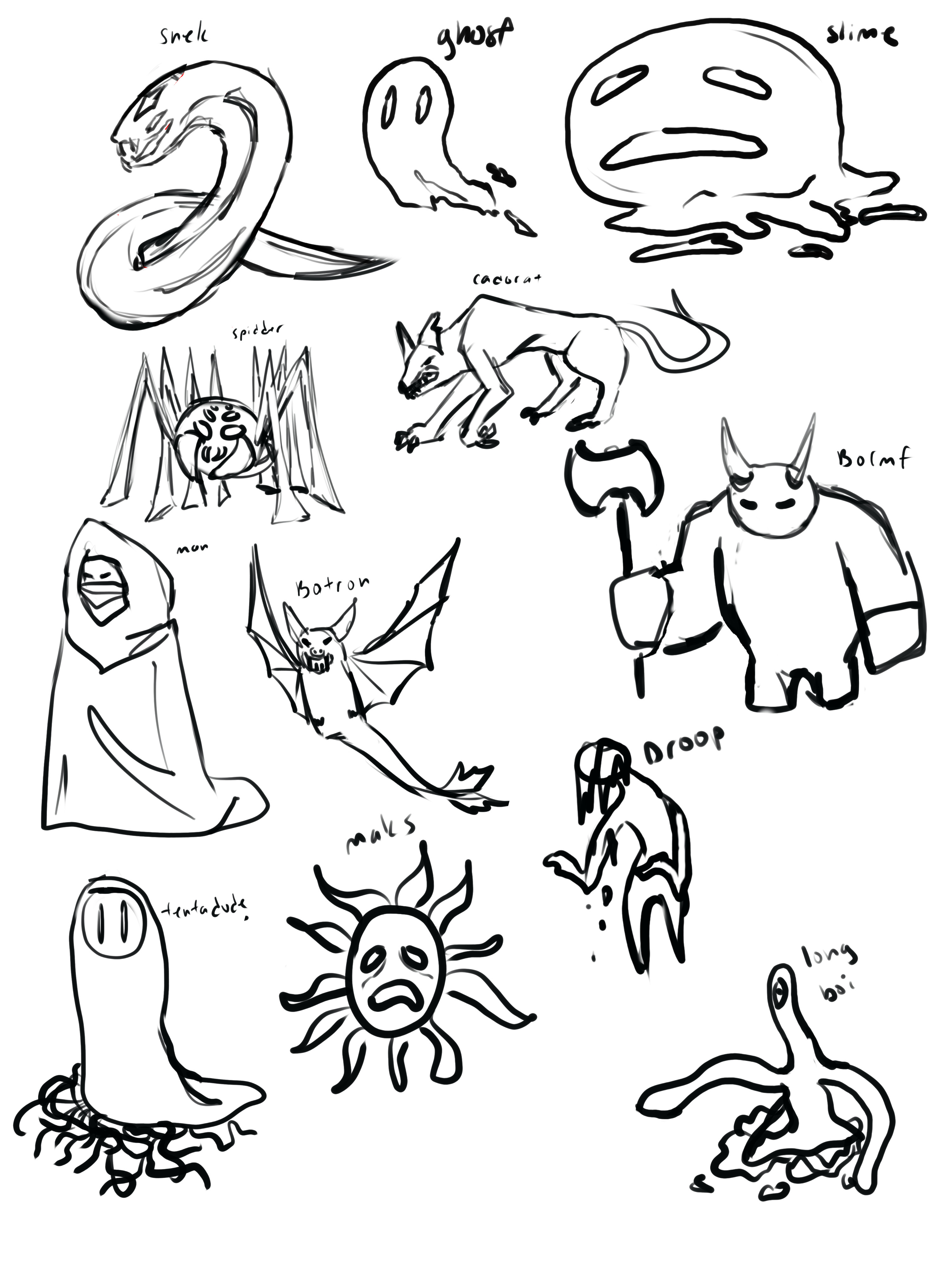 Enemy idea sketches