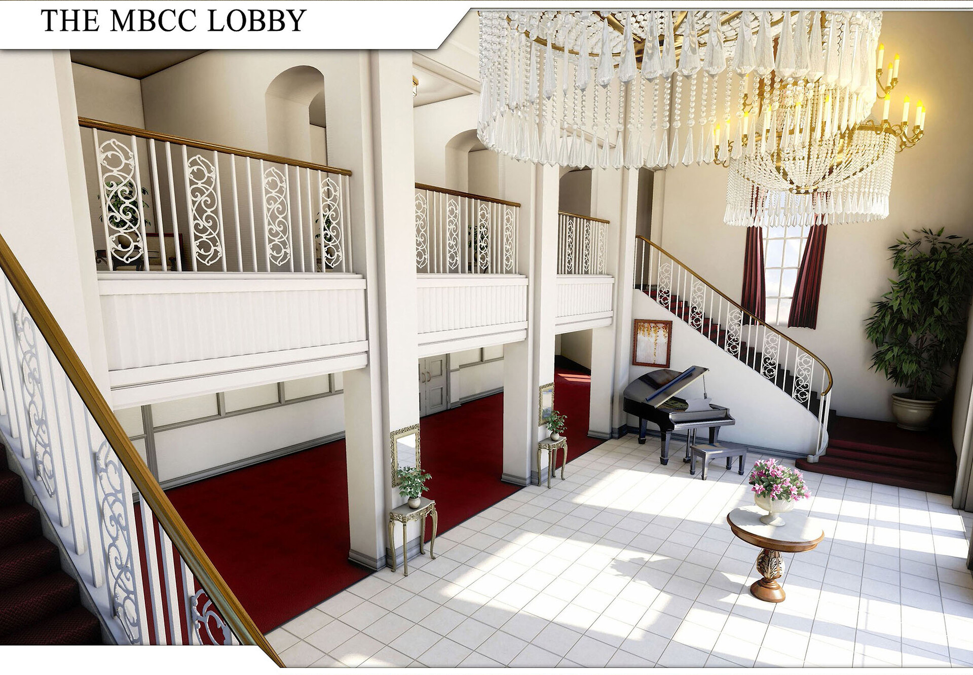 Artstation church lobby archviz