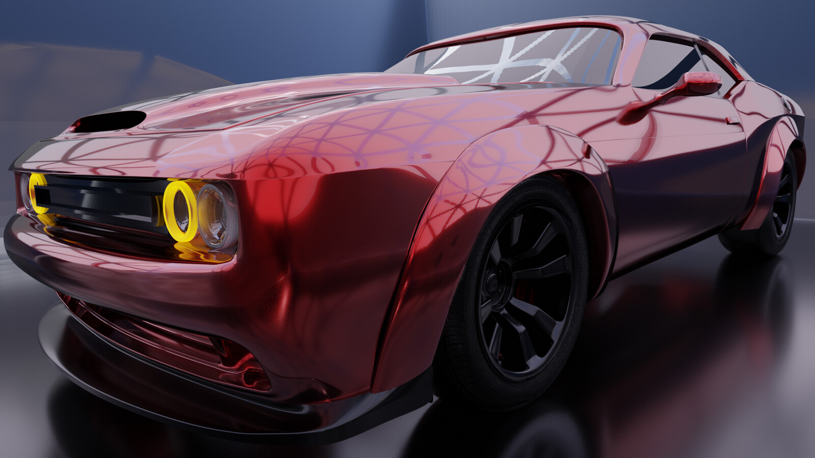 Dodge Challenger done in Blender