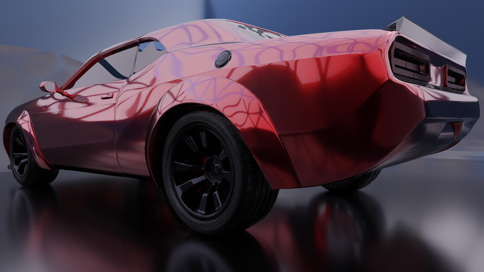 Dodge Challenger done in Blender