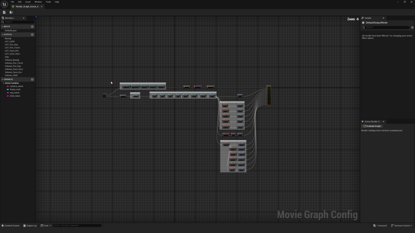 UE 5.4 Render Graph view for light and volumes rendering  