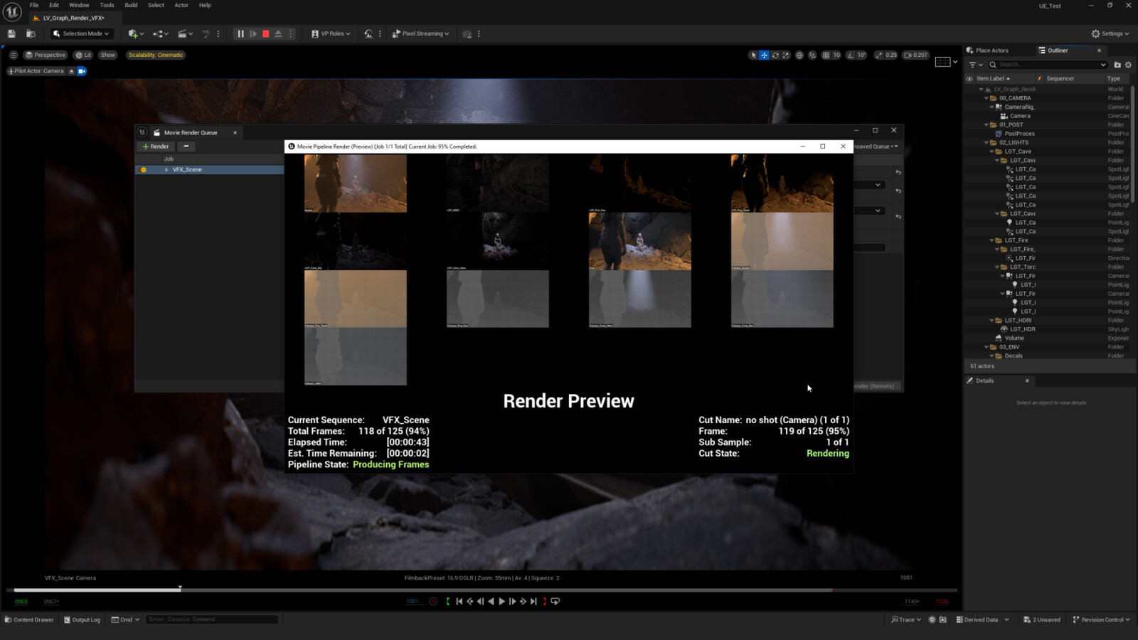 Render Layers created for comp 