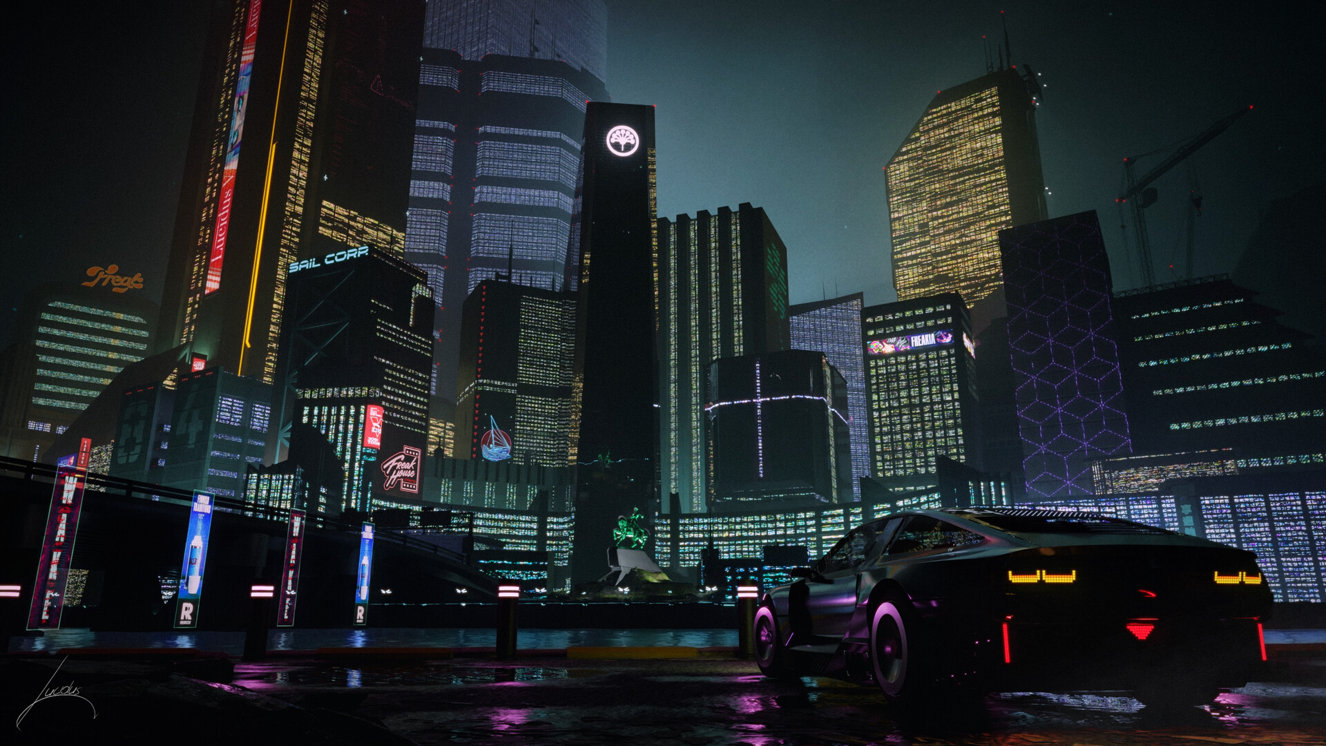 ArtStation - Cyberpunk city, night version