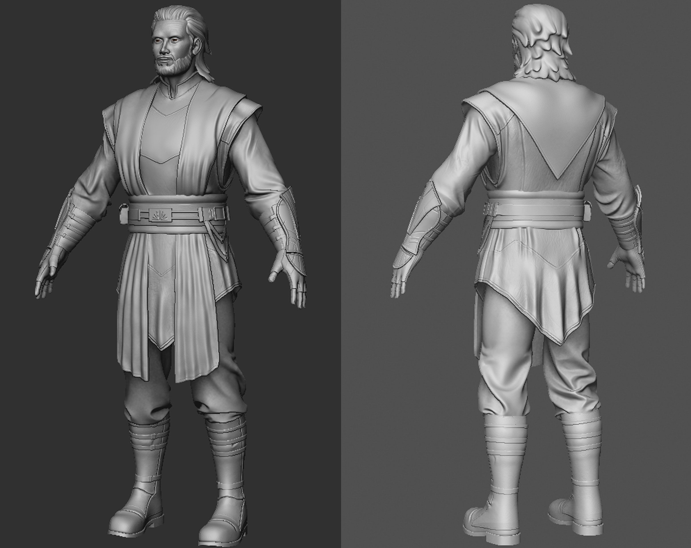 High Poly Sculpted in Marvelous Designer and Zbrush