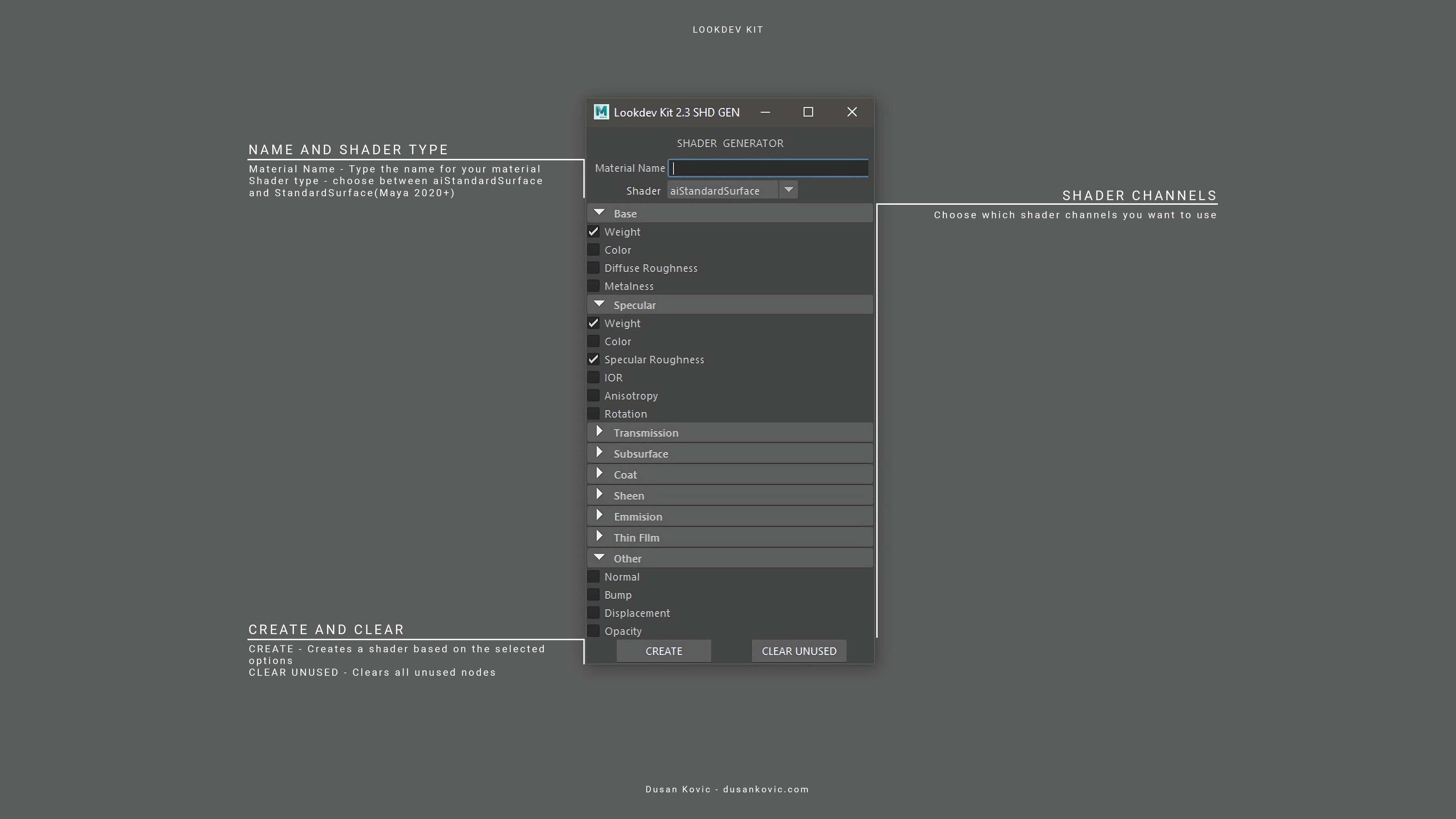 Shader generator window