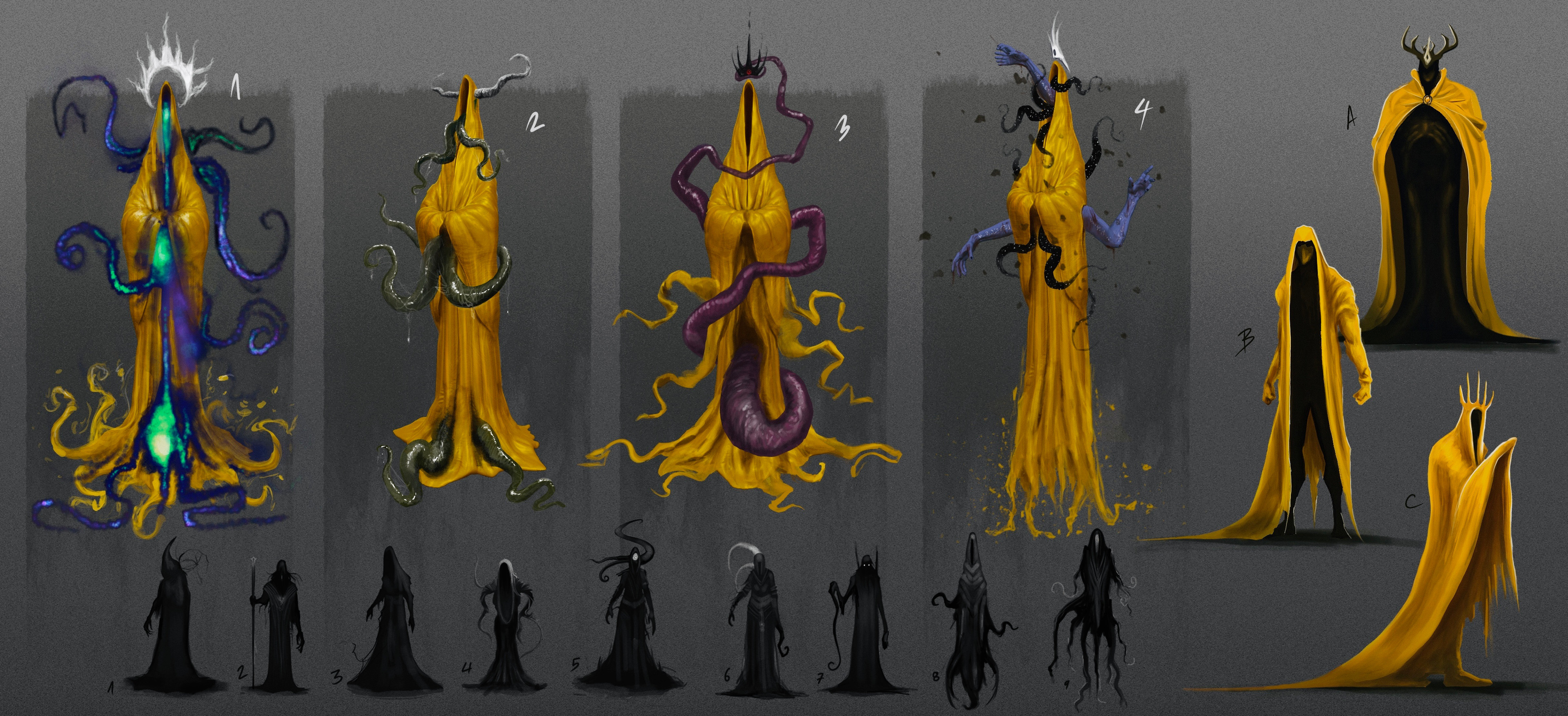 Exploration silhouettes and thumbnails