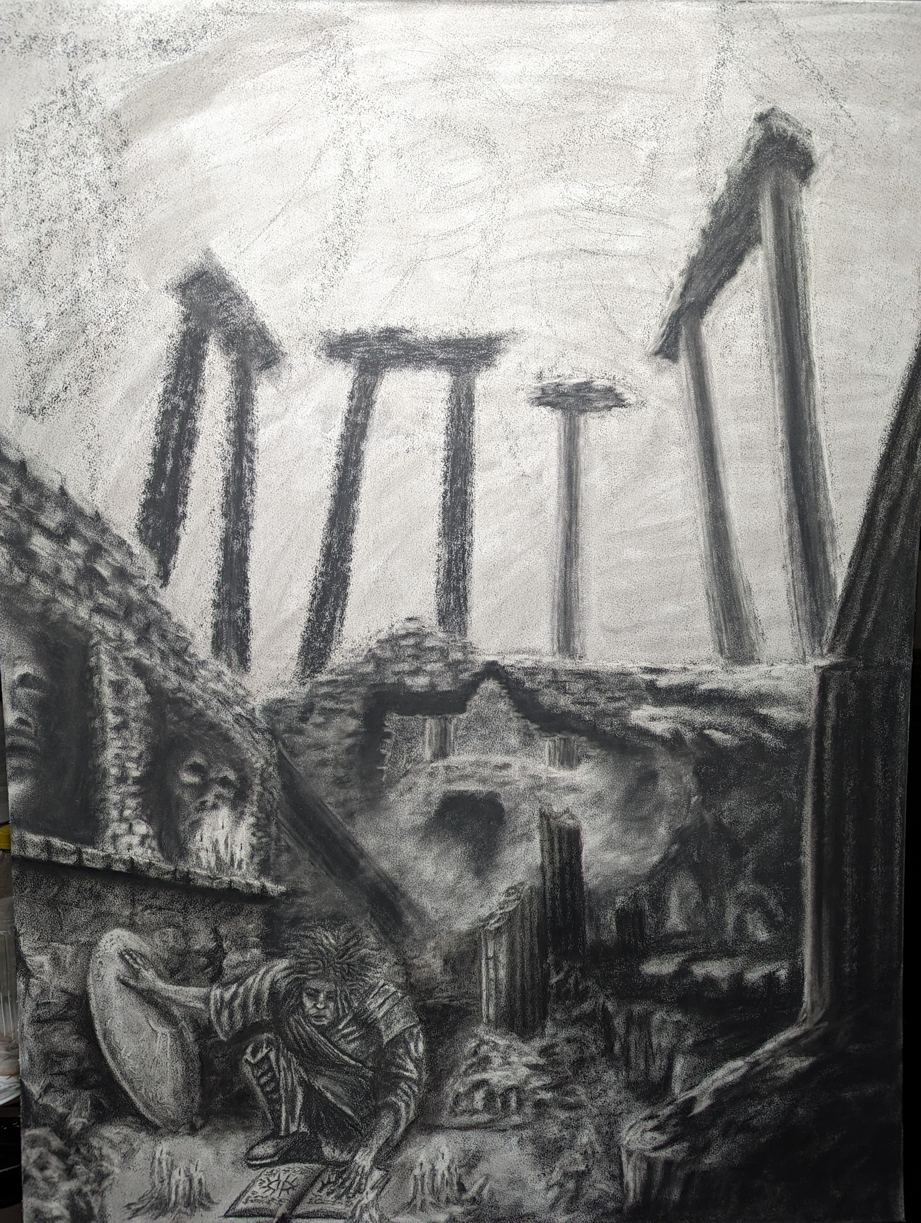 Finished foreground, adding in background