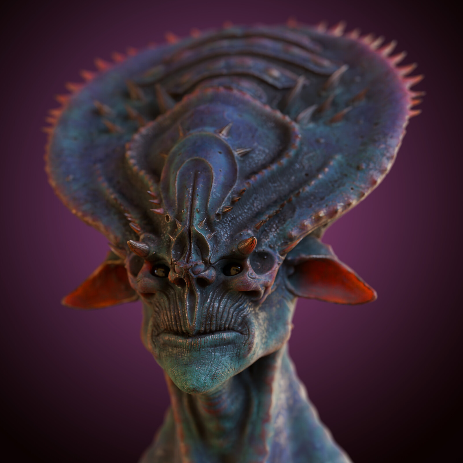 Dinosaur Inspired Alien Face.
