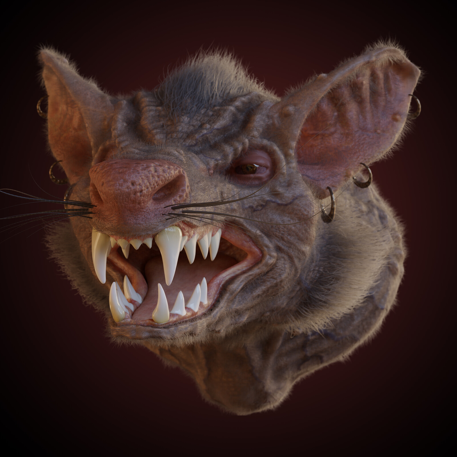 Stylized Giant Sewer Rat Sculpt.