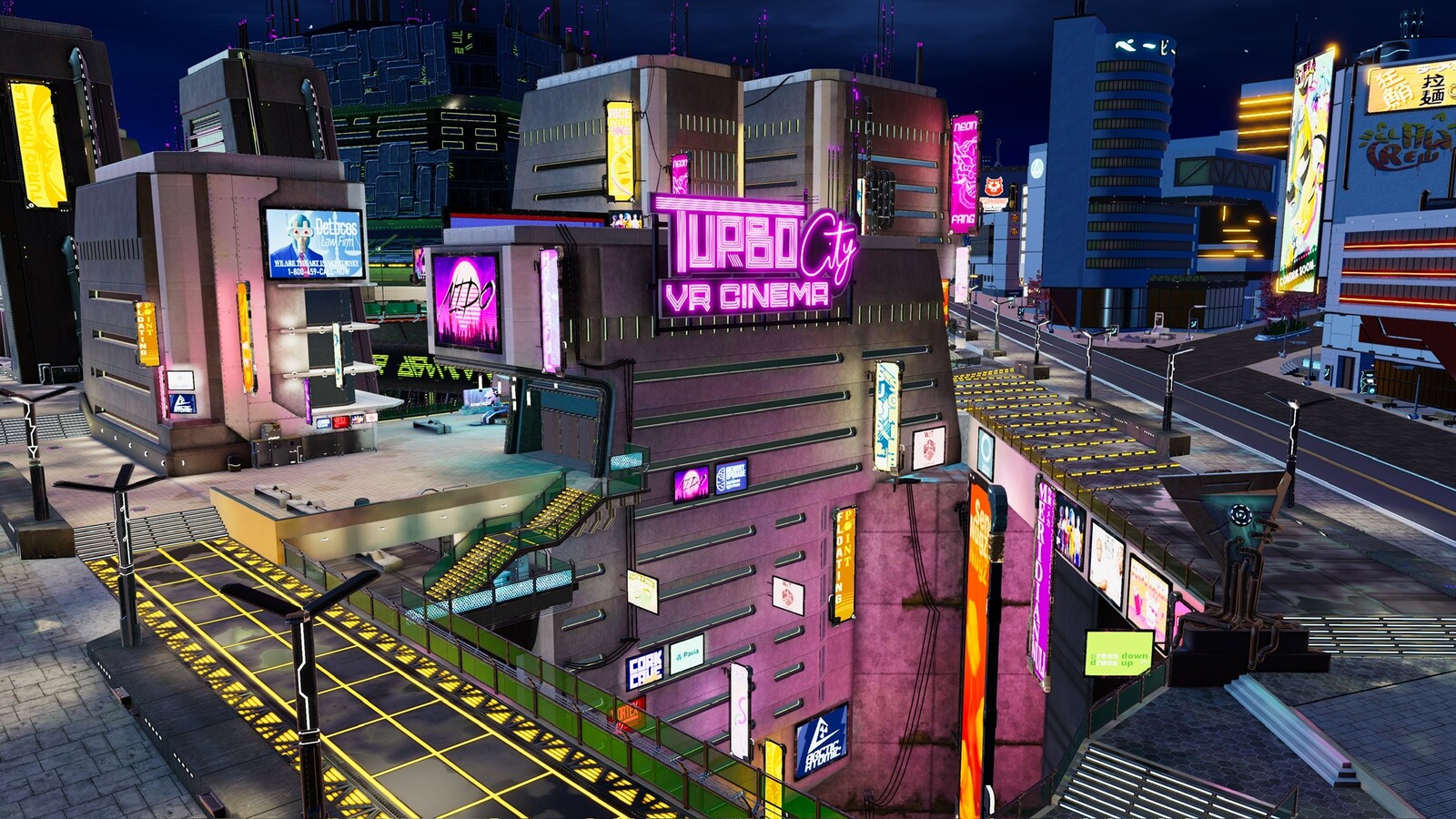 District 02 - Cyberpunk Themed District for online social game project