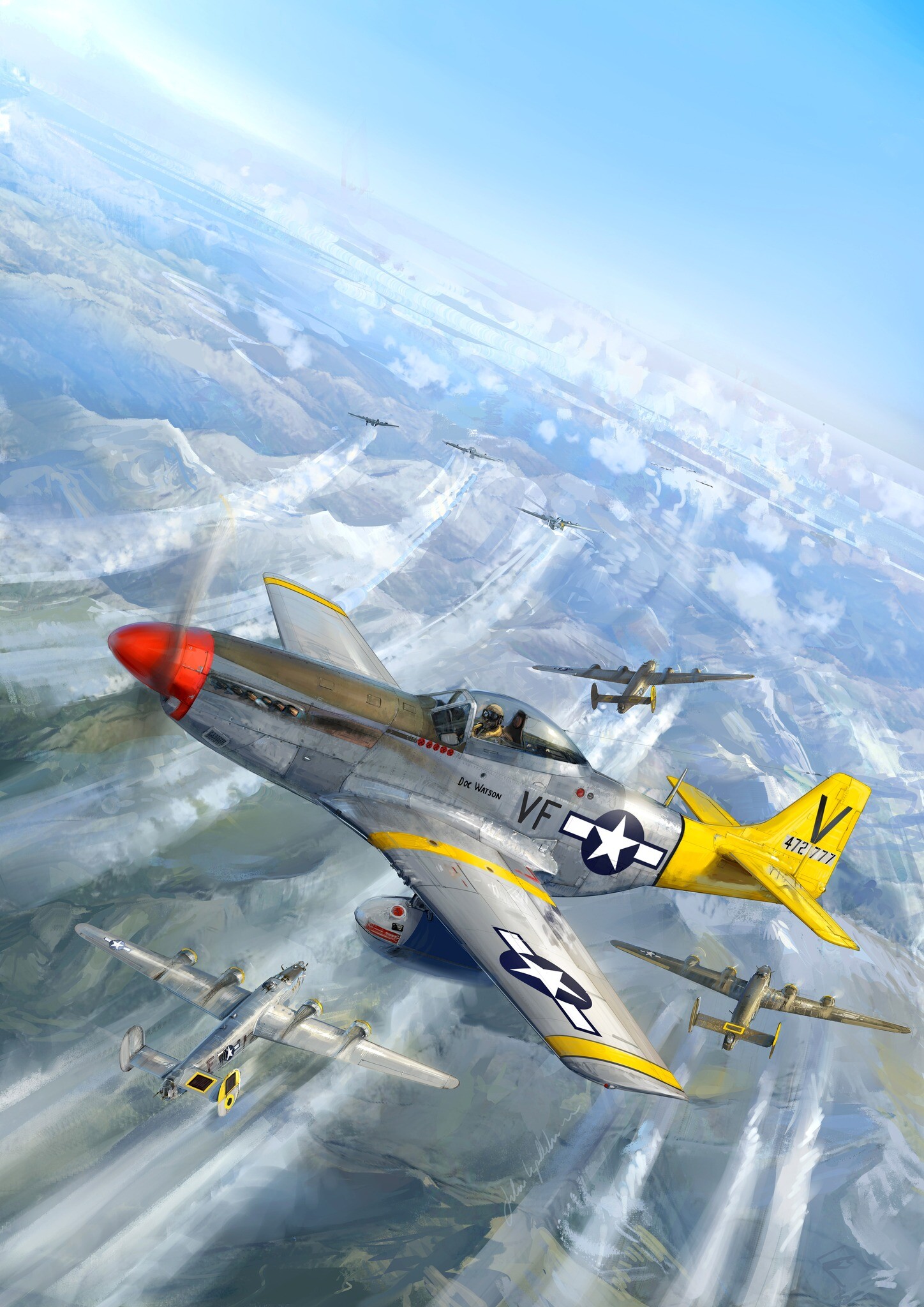 ArtStation - P-51 Mustang over the Alps 1944