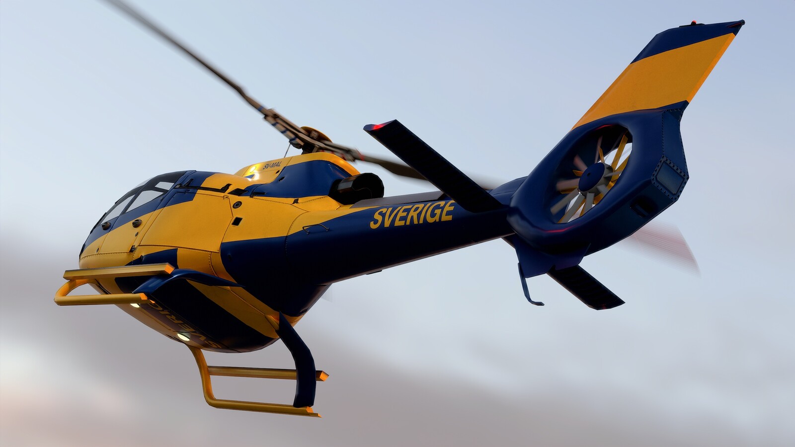 Helicopter Airbus H130 - Scandinavia Pack - Livery Sverige (Sweden) - Rendering 4