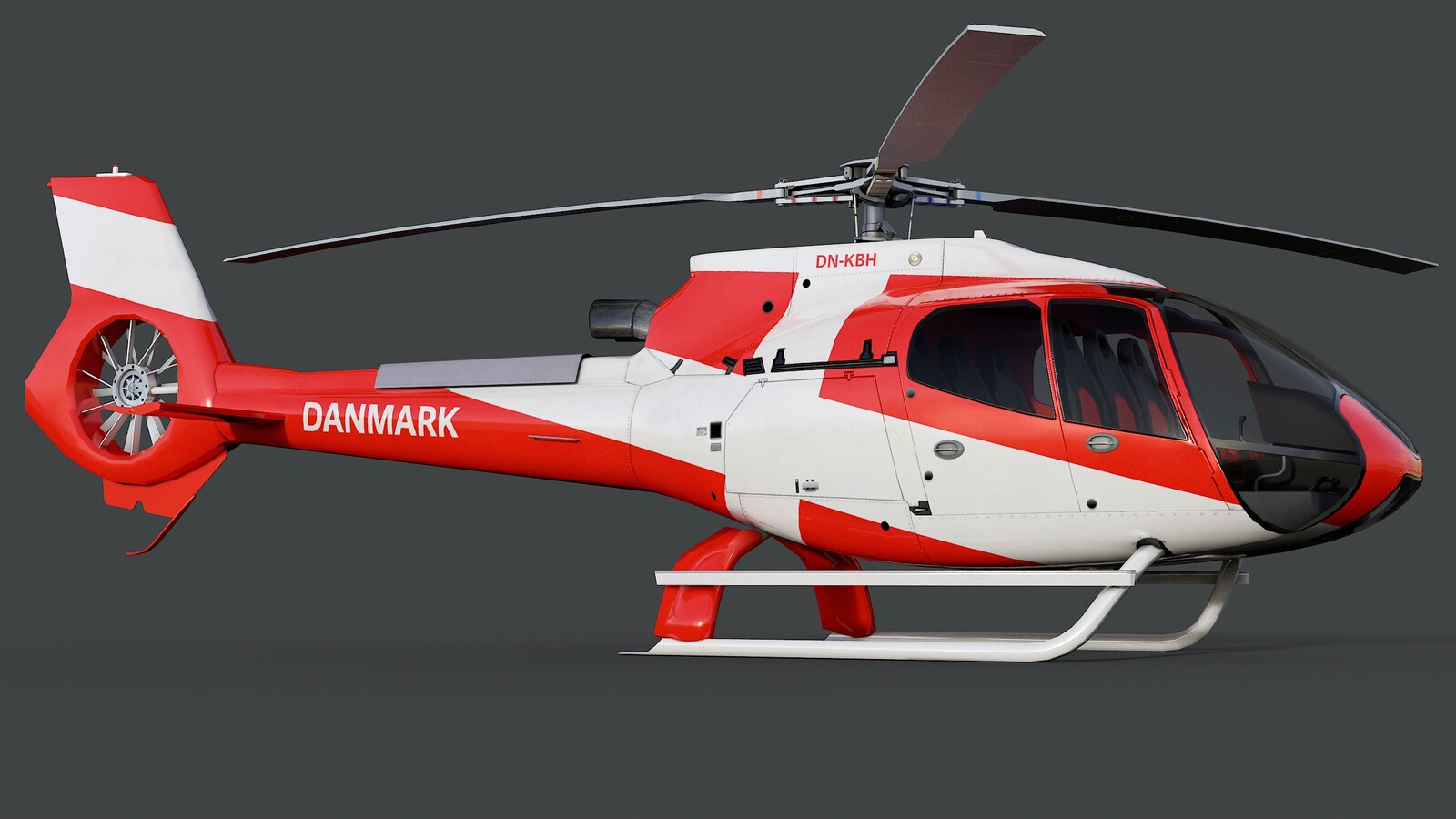 Helicopter Airbus H130 - Scandinavia Pack - Livery Danmark (Denmark) - Base Albedo Map View 4
