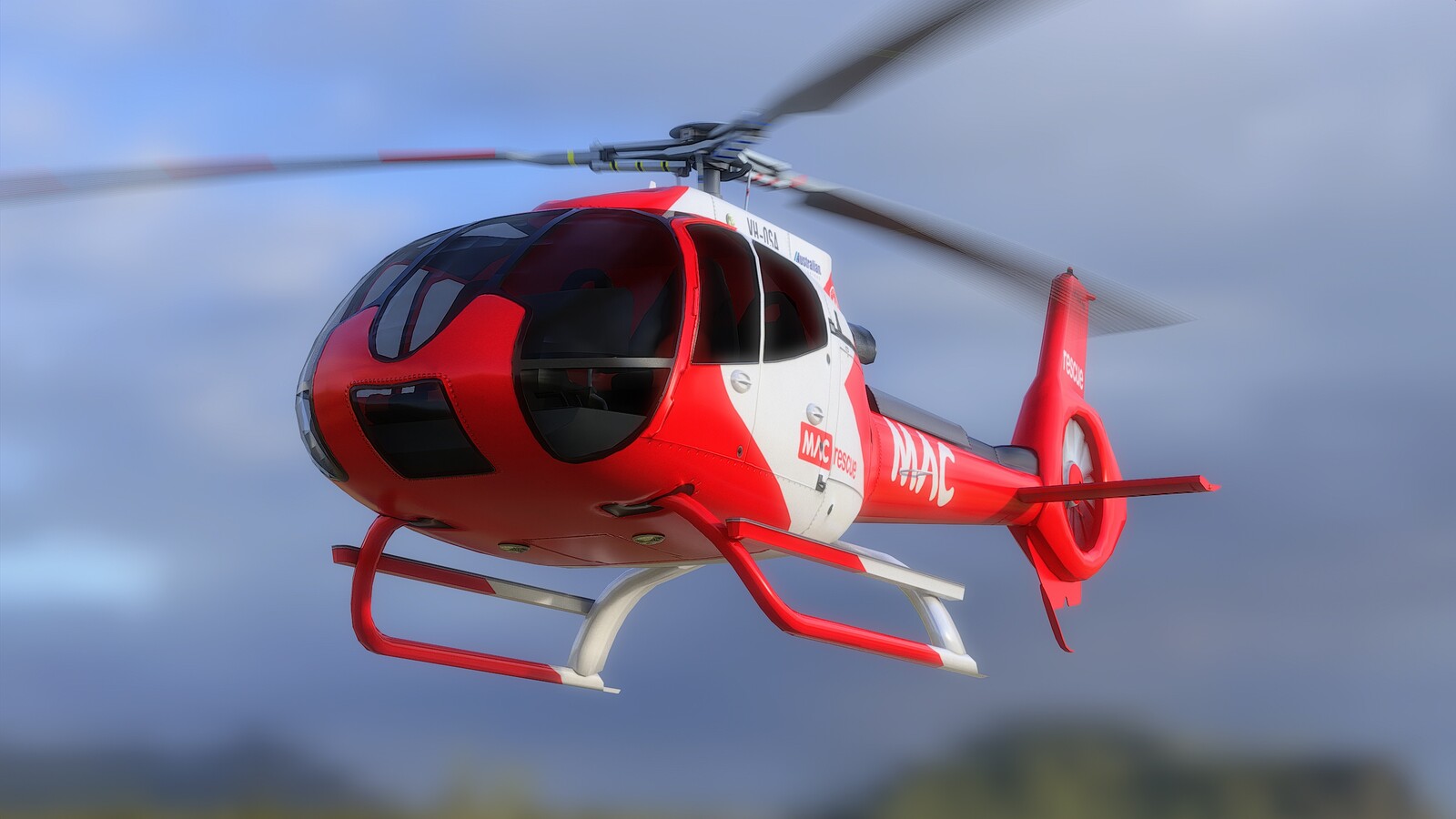 Helicopter Airbus H130 - Collection Examples - Livery MAC Rescue - Rendering 1