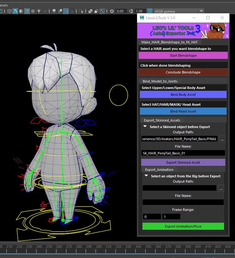 Export and set up tools.
