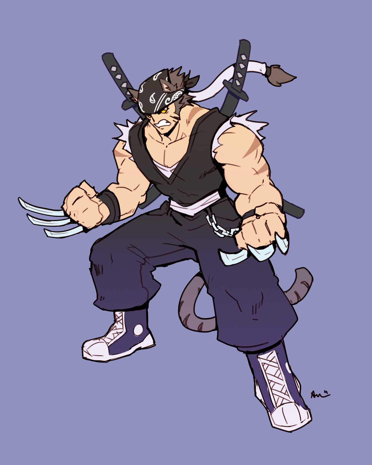 I tried to redraw my cringe OC from elementary school, but he goes kinda hard now.