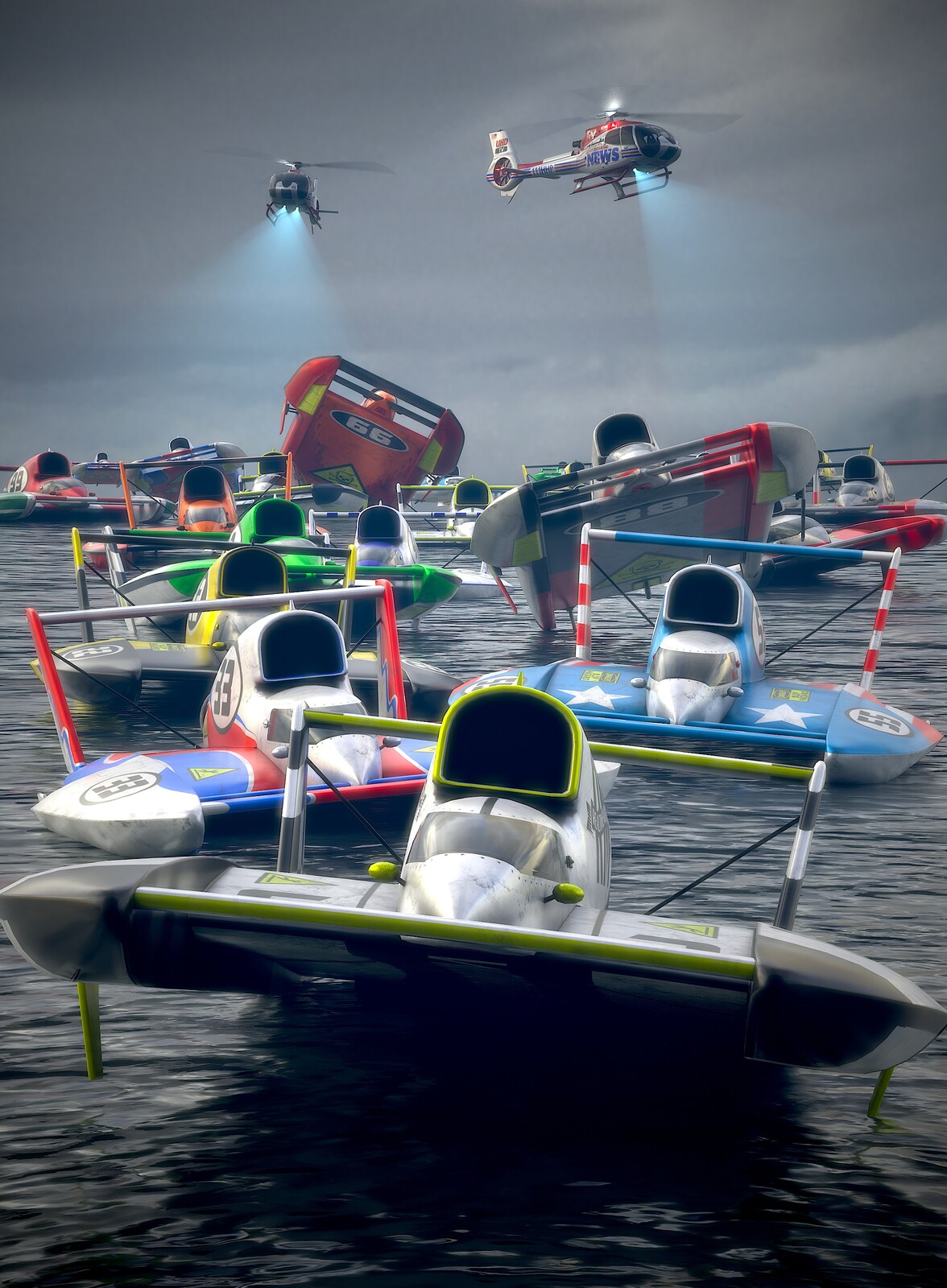 Hydroplane Speedboat Pack Concept - Livery 66 - Assemblage 2