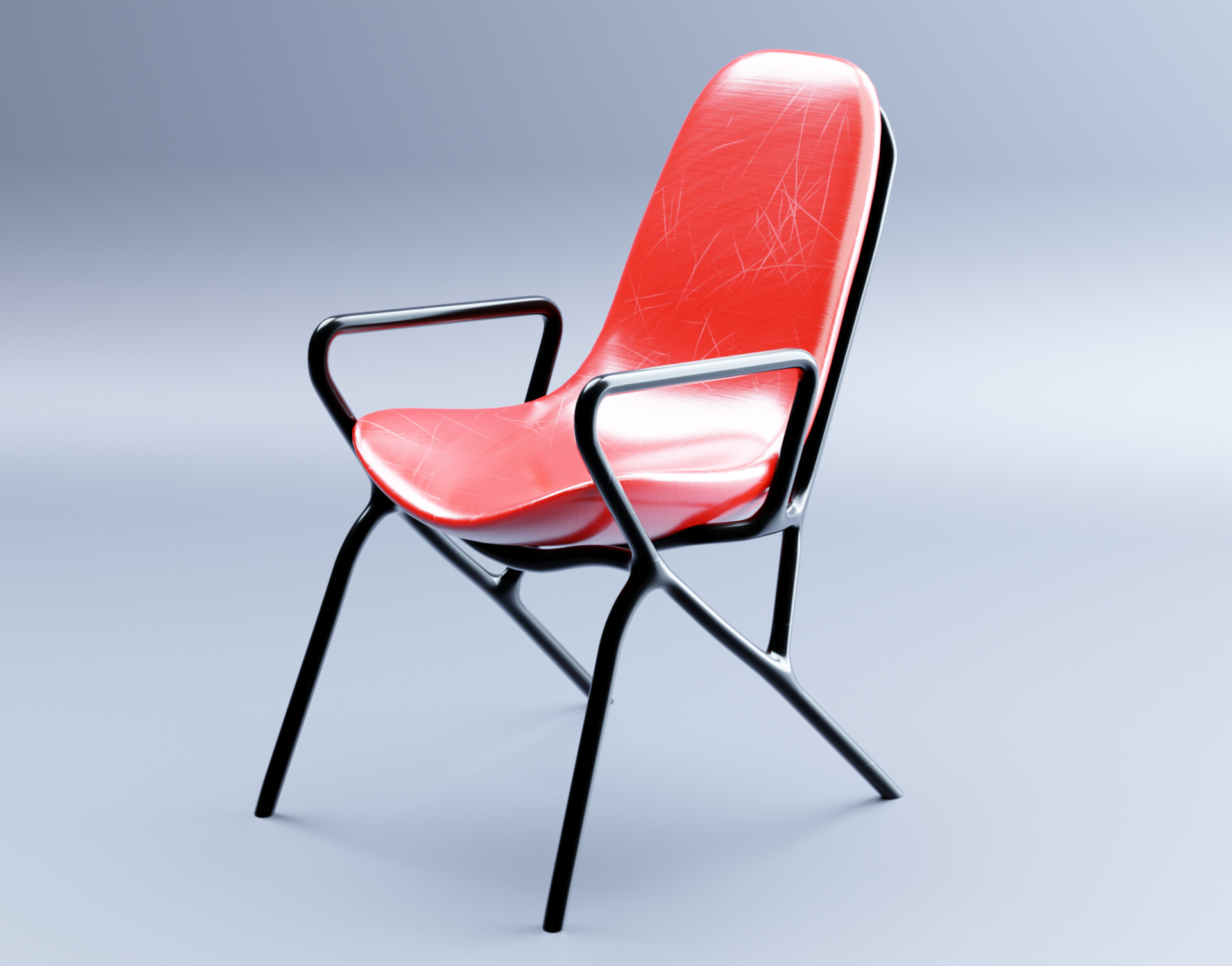 ArtStation - Modern Ergonomic Red Chair
