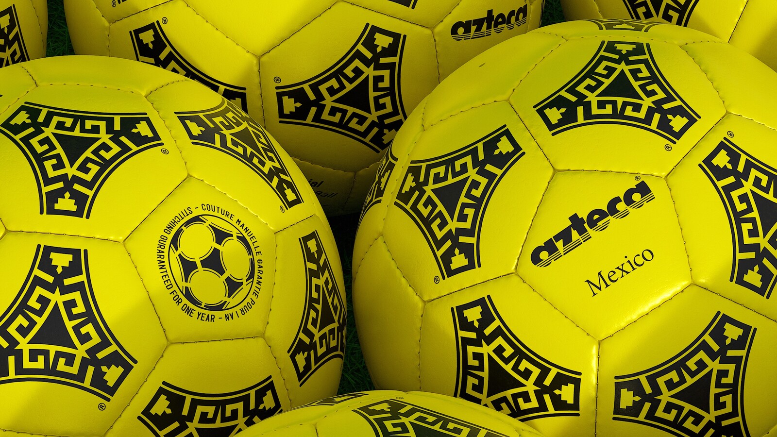 Soccer Ball Adidas Azteca Mexico - Collection Examples - Skin Yellow New Condition - Rendering 5
