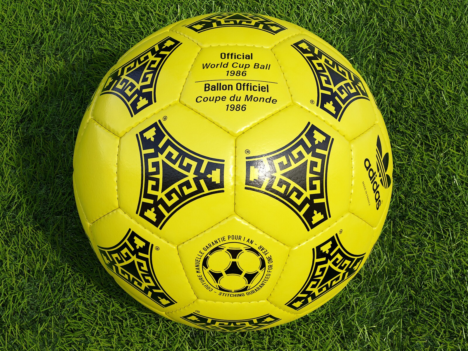 Soccer Ball Adidas Azteca Mexico - Collection Examples - Skin Yellow New Condition - Rendering 4