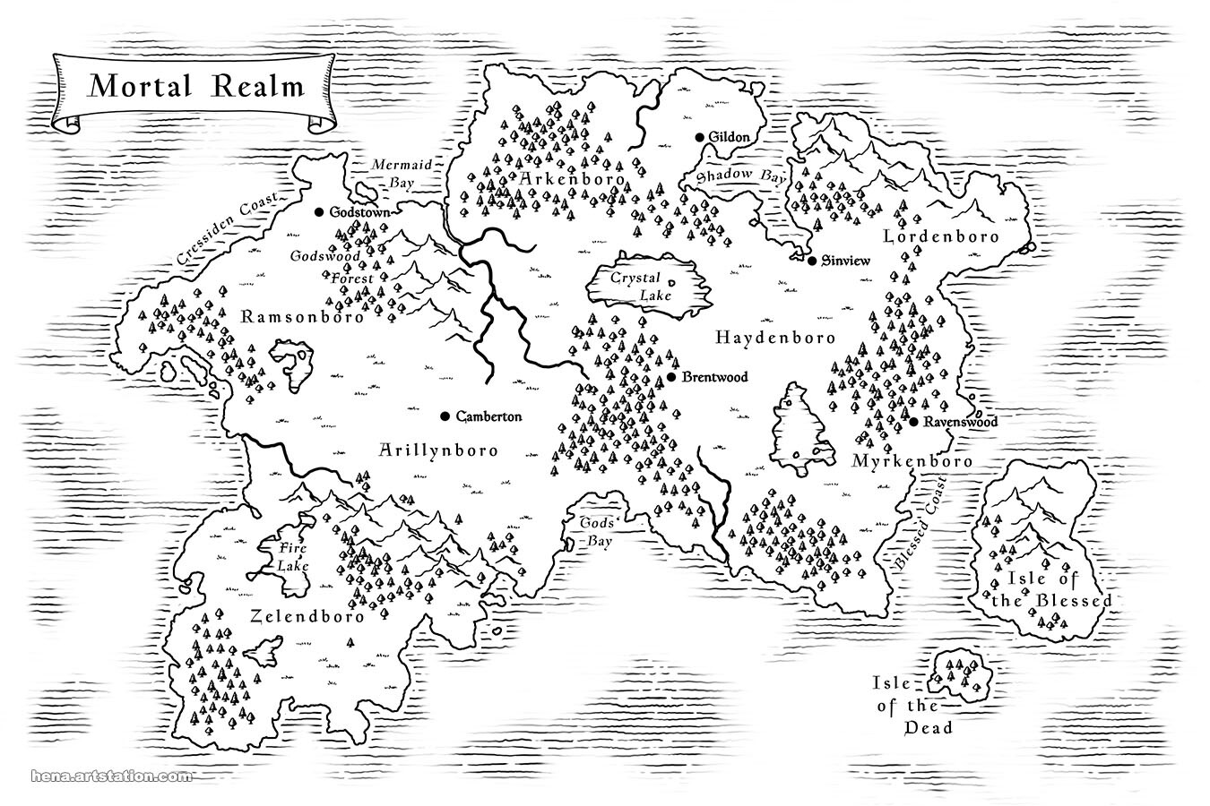 Map Art: Mortal Realm