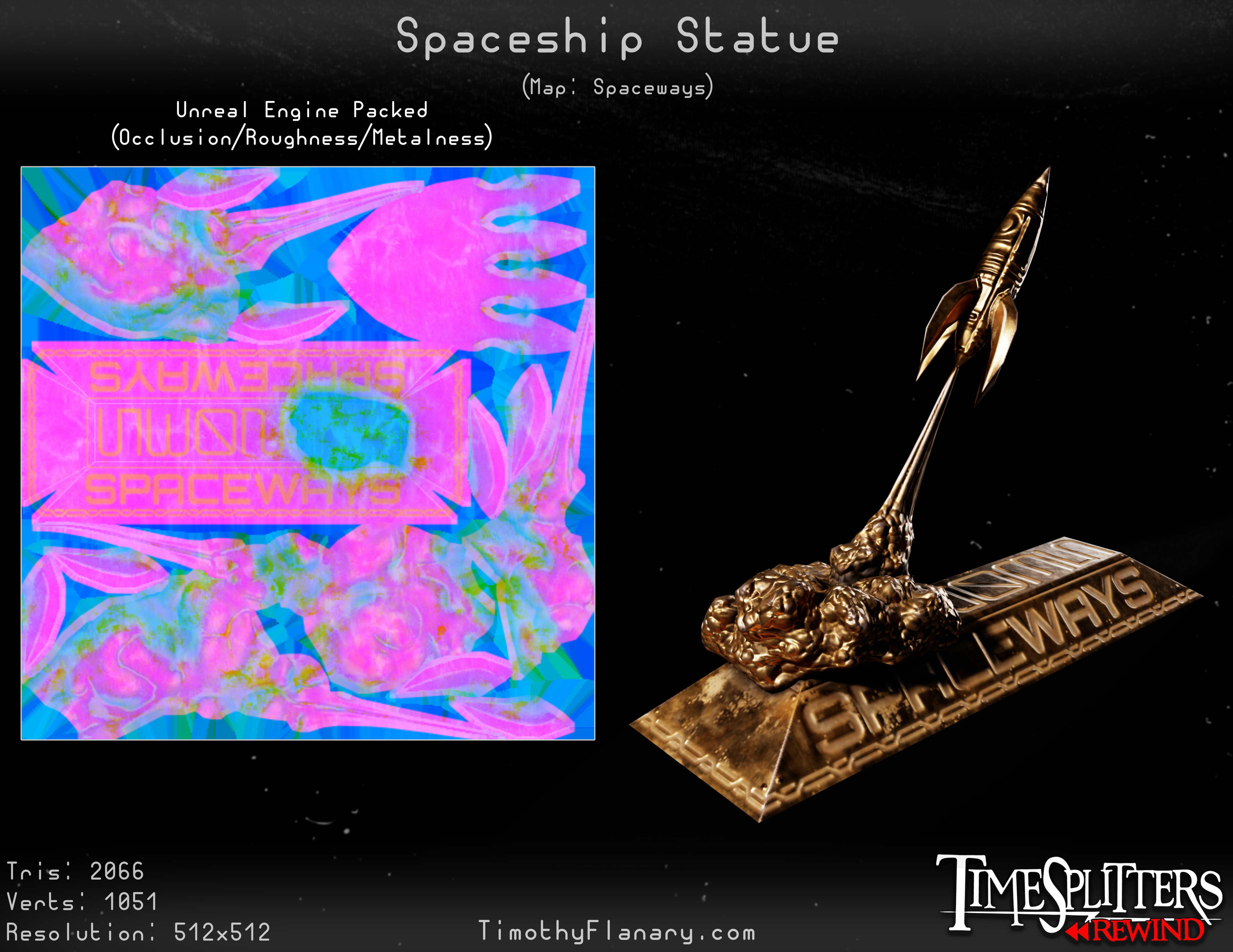Spaceship Statue - UE Packed